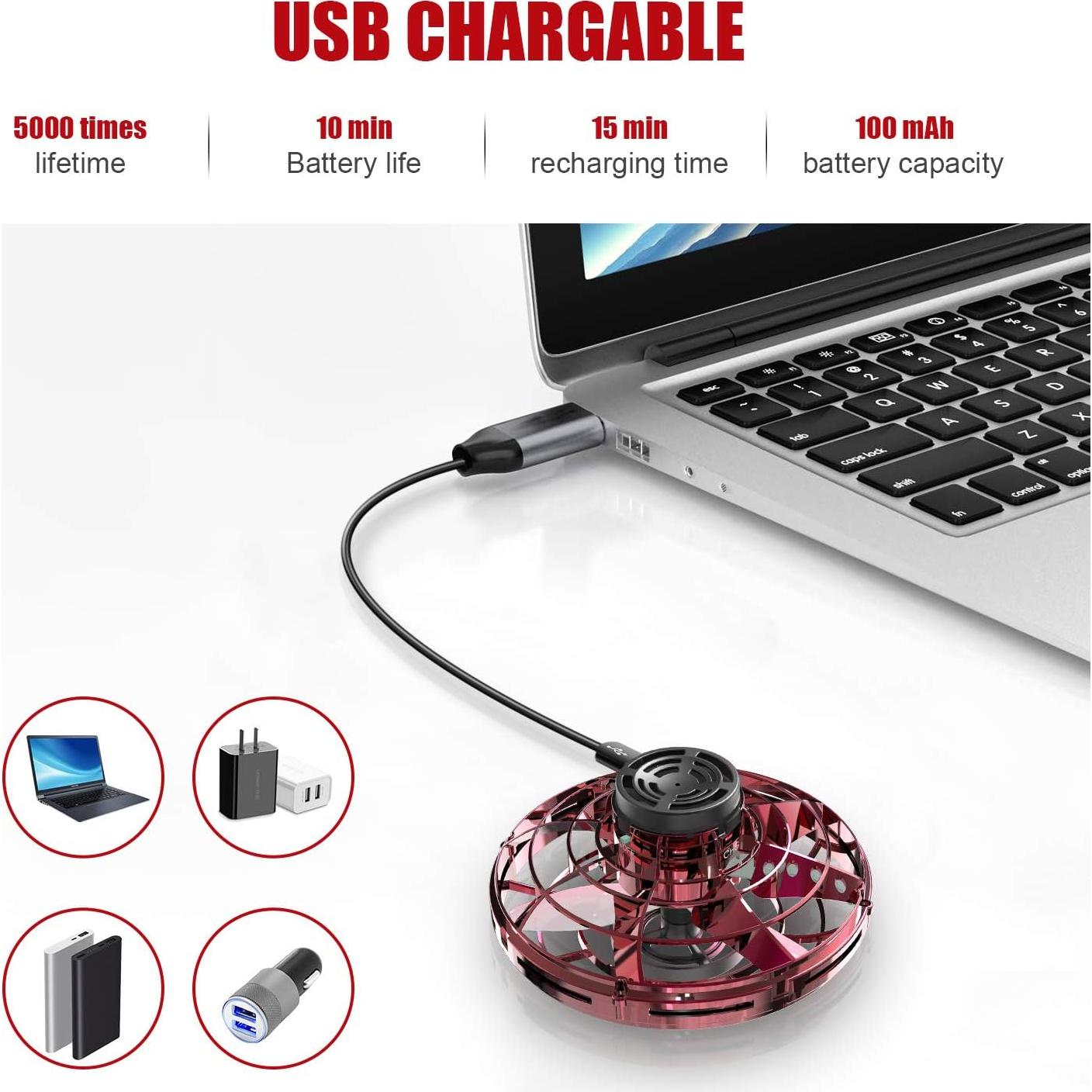 Drone FLYNOVA Mini UFO Spinner con Luces LED 8cm