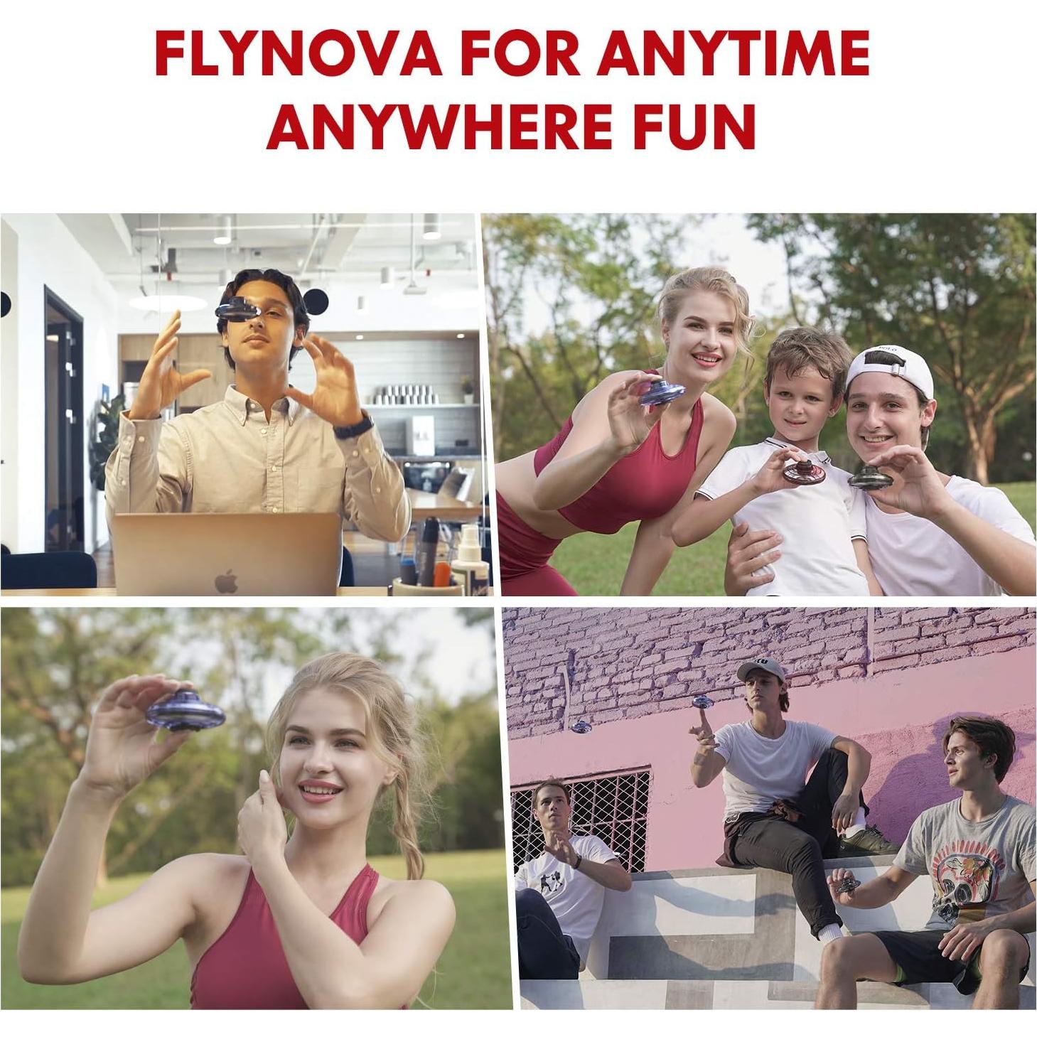 Drone FLYNOVA Mini UFO Spinner con Luces LED 8cm