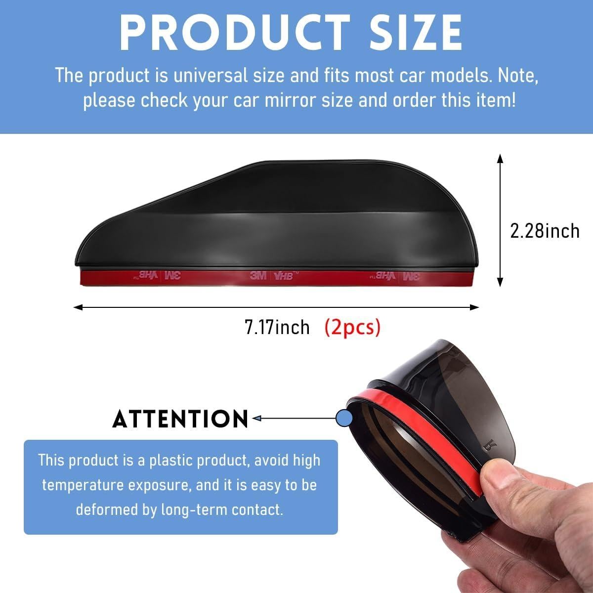 2 PCS Cubiertas de Lluvia para Espejos Retrovisores Gasedin