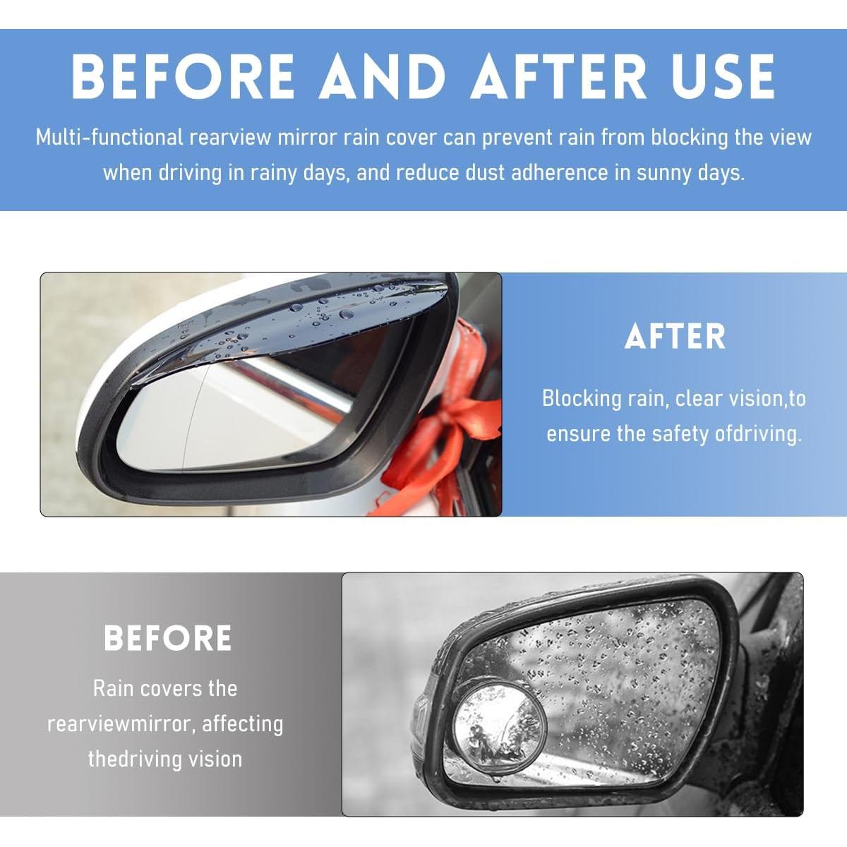 2 PCS Cubiertas de Lluvia para Espejos Retrovisores Gasedin