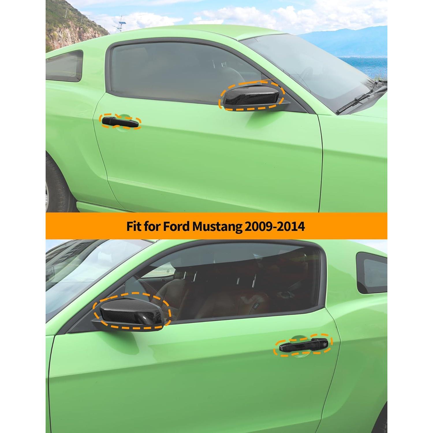 Cubierta Espejo Retrovisor Hoolcar + Manija Puerta Ford Mustang 2009-2014