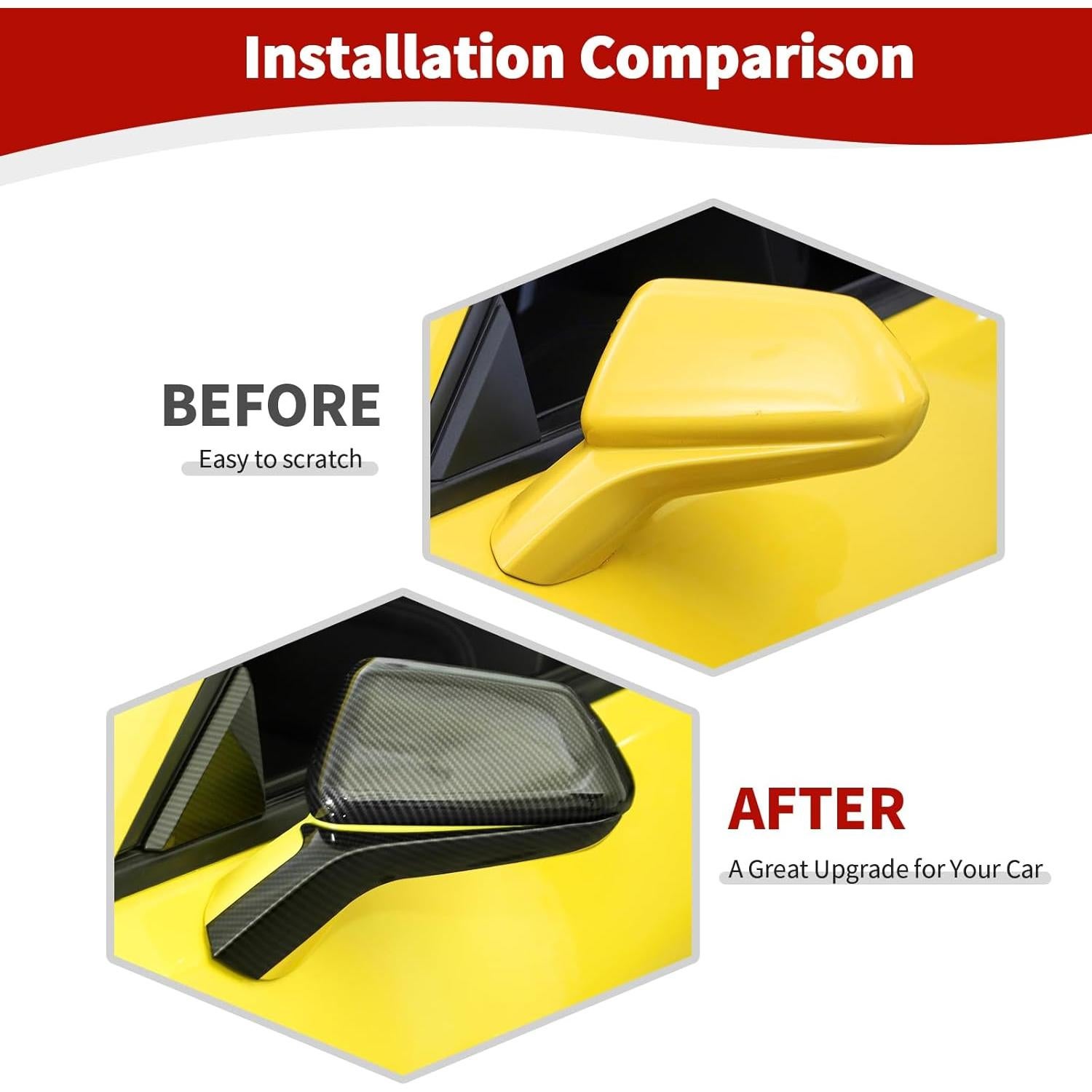 Cubierta de Espejo Lateral RT-TCZ para Camaro 2016-2024 Fibra Carbono