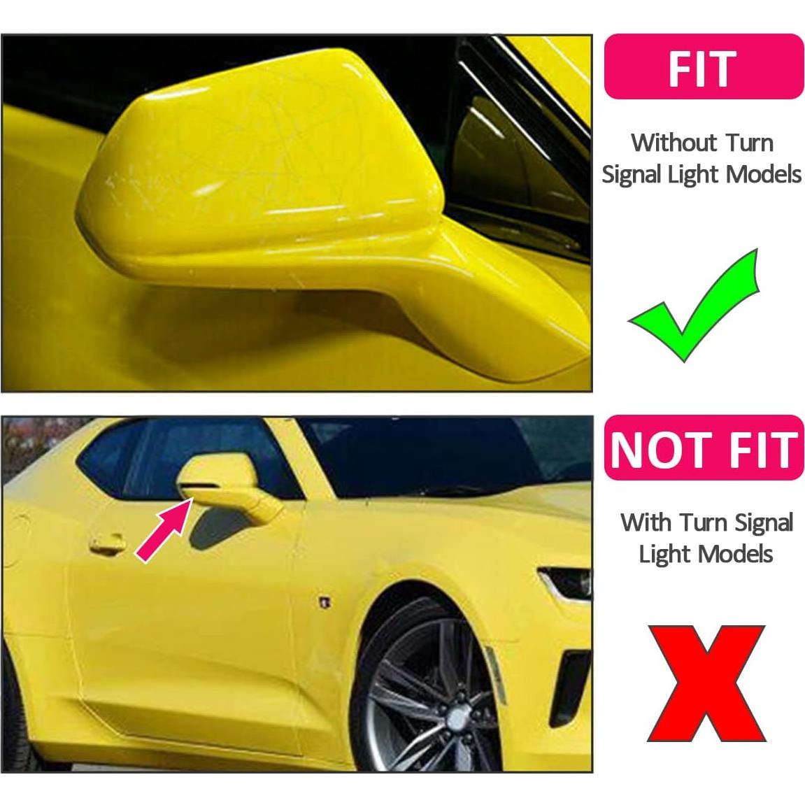 Tapa de Espejo Lateral Fibra de Carbono Fouedy para Chevy Camaro 2016-2021