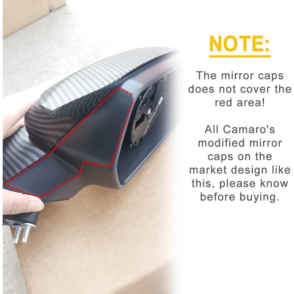 Tapa de Espejo Lateral Fibra de Carbono Fouedy para Chevy Camaro 2016-2021