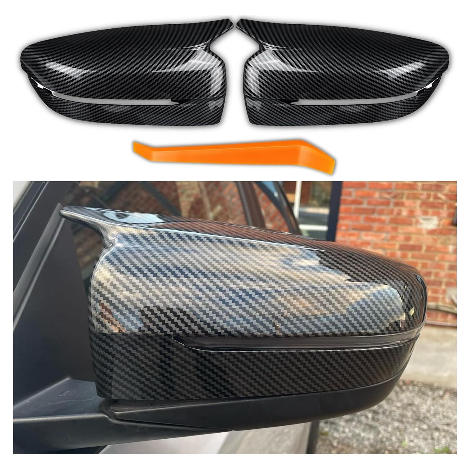 Cubiertas de Espejo Lateral de Fibra de Carbono Qlhshop para BMW