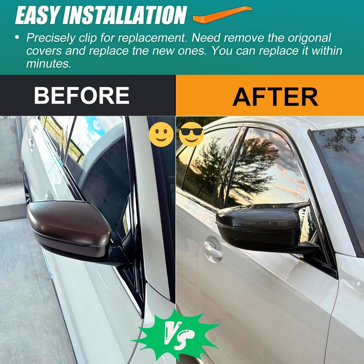 Cubiertas de Espejo Lateral de Fibra de Carbono Qlhshop para BMW