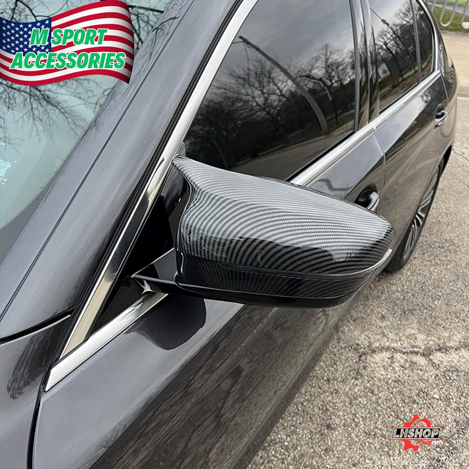 Cubiertas de Espejo Lateral de Fibra de Carbono Qlhshop para BMW