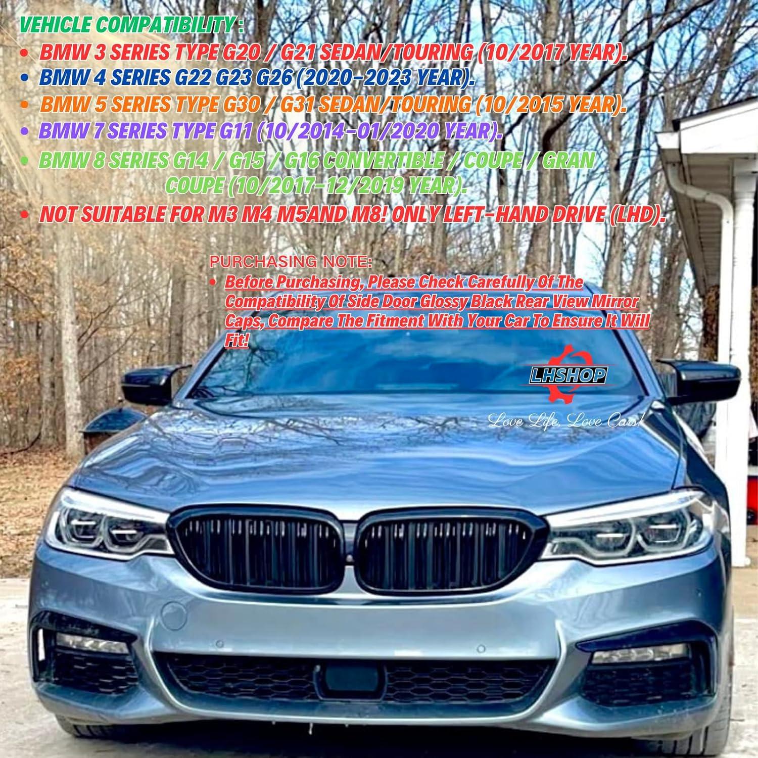 Cubiertas de Espejo Lateral de Fibra de Carbono Qlhshop para BMW