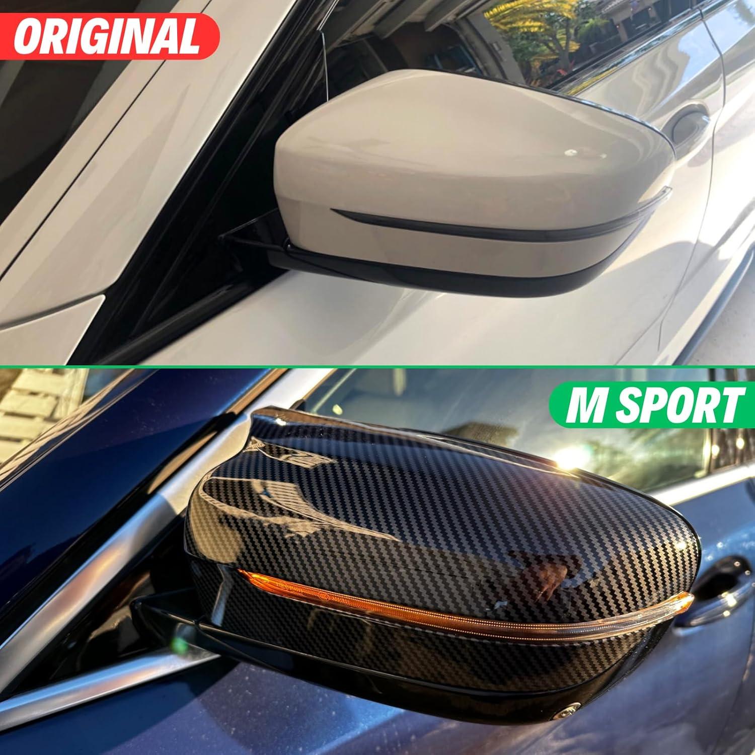 Cubiertas de Espejo Lateral de Fibra de Carbono Qlhshop para BMW