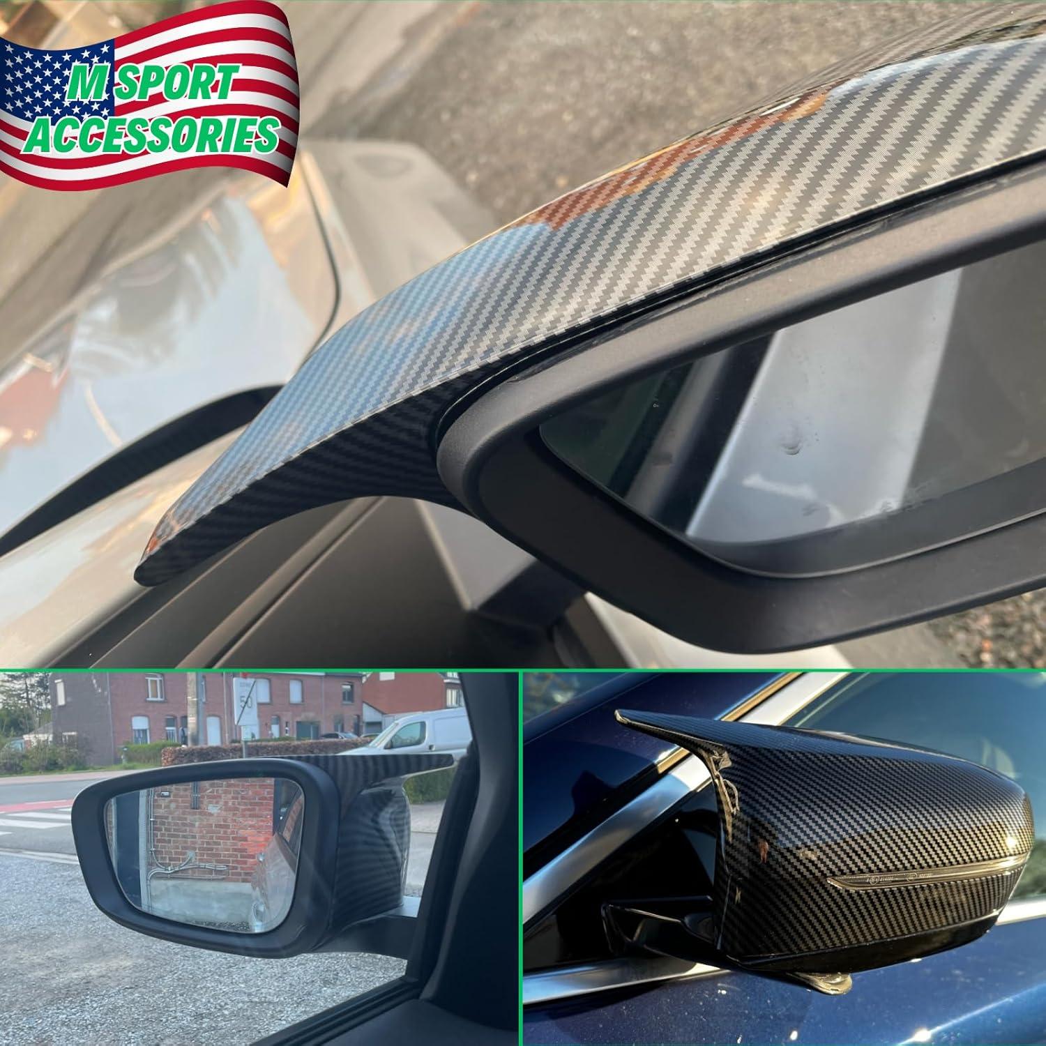 Cubiertas de Espejo Lateral de Fibra de Carbono Qlhshop para BMW