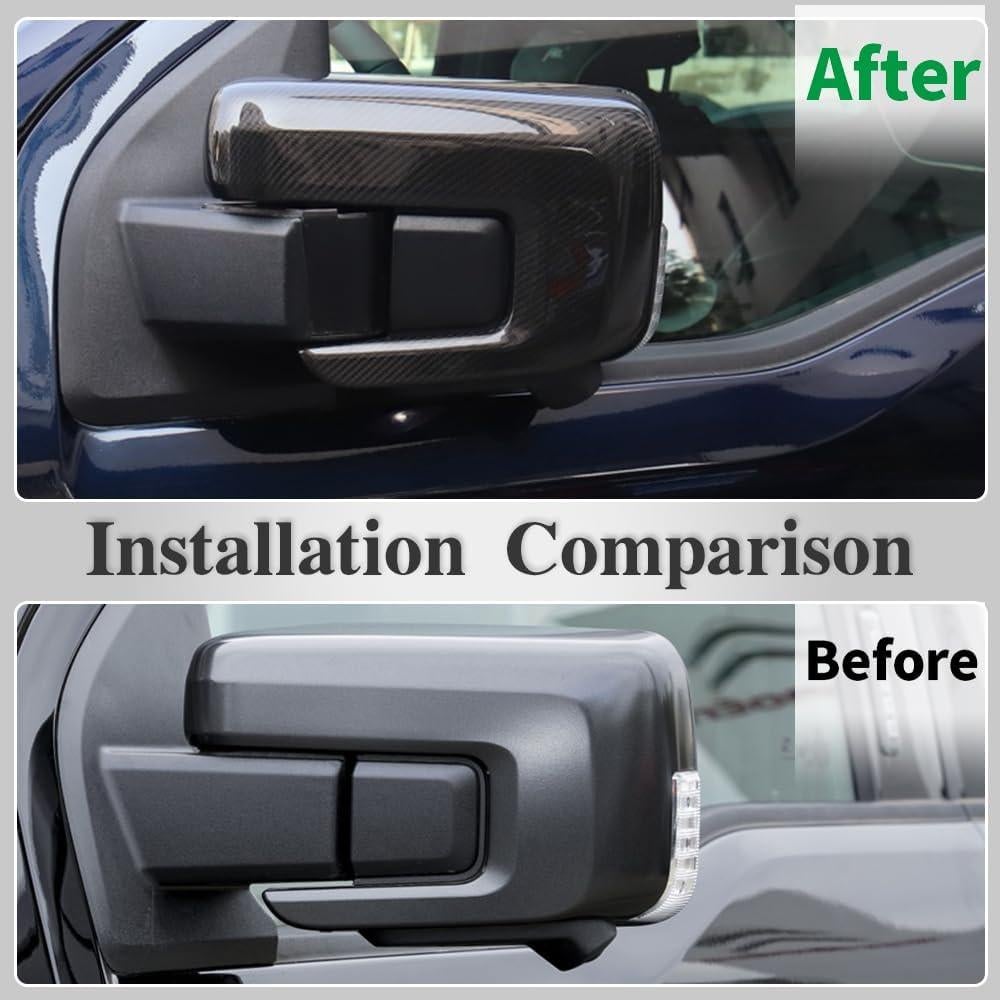 Cubierta de espejo lateral Ford F150 2021-2024 Yipmotiv fibra carbono