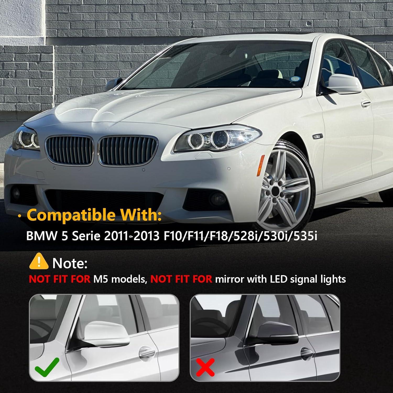 Cubiertas de Espejo Lateral TOPUS para BMW Serie 5 F10 F11 F18 2011-2013 Fibra de Carbono