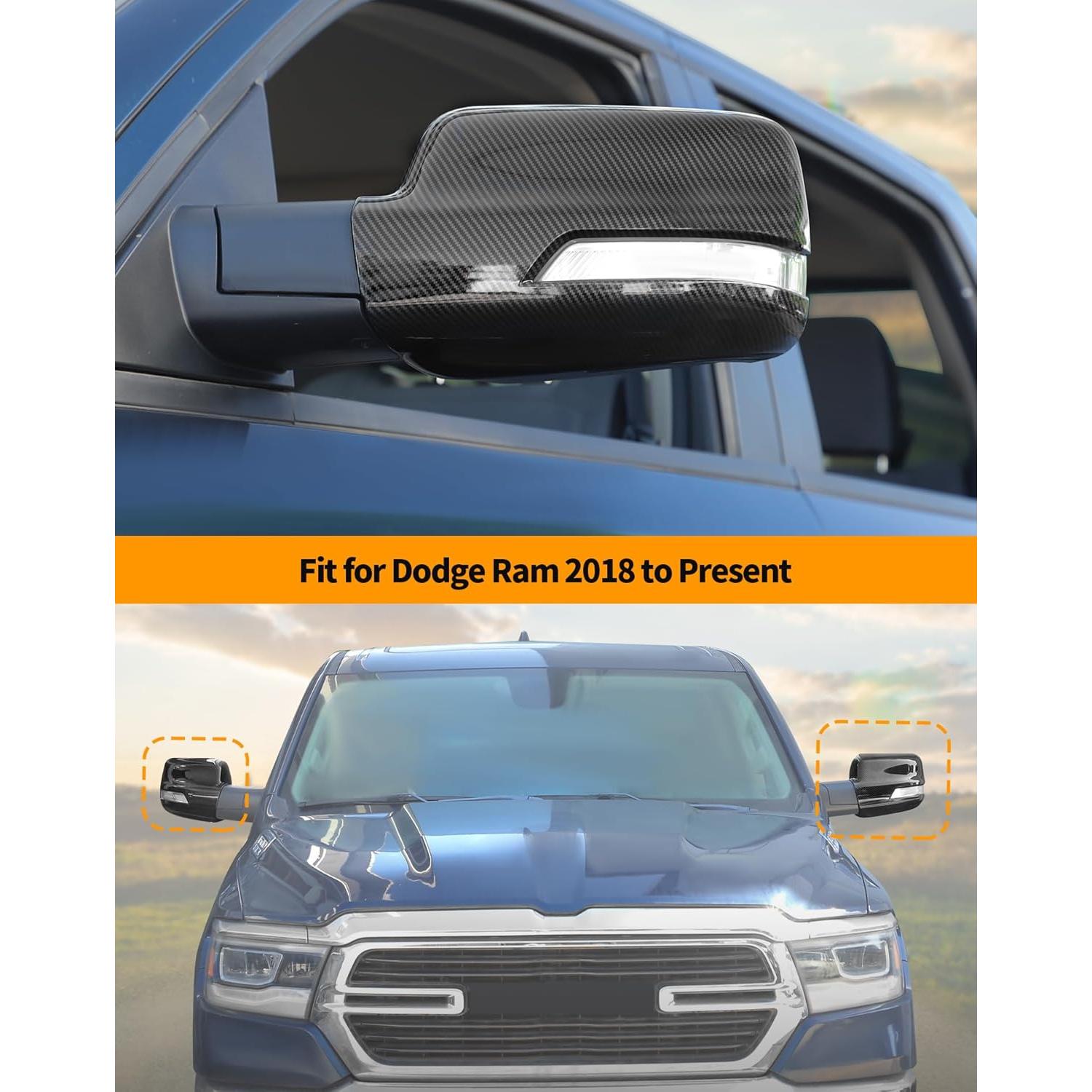 Cubierta Espejo Lateral Hoolcar Dodge Ram 2018-2025 Fibra Carbono