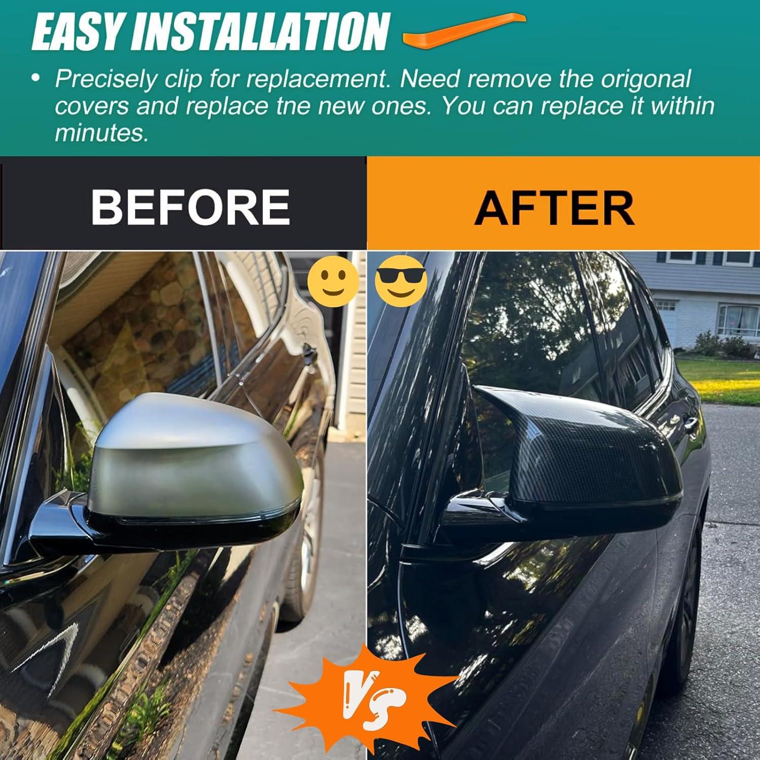 Tapas de Espejo de Fibra de Carbono Qlhshop para BMW X3 X4 X5 X6 X7