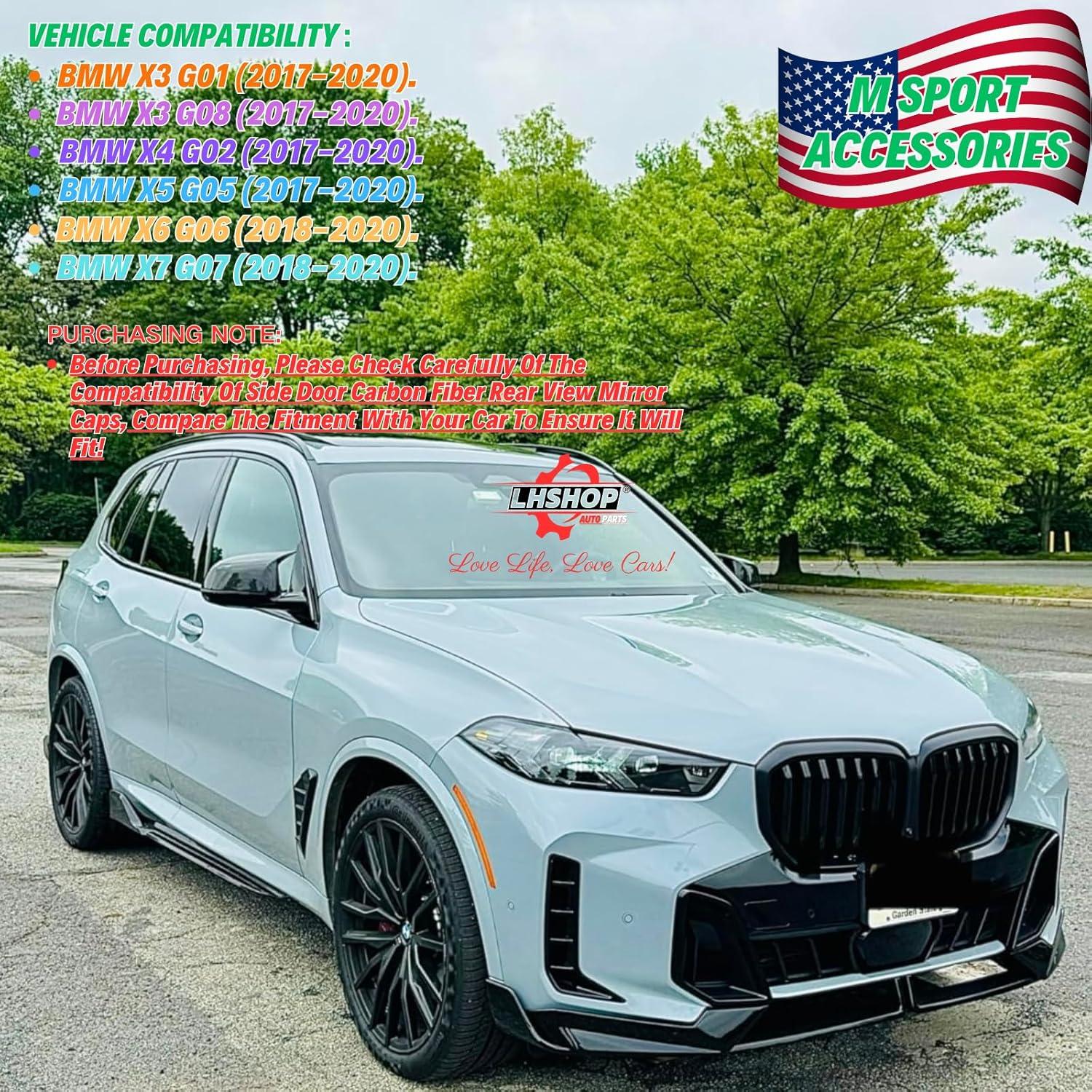 Tapas de Espejo de Fibra de Carbono Qlhshop para BMW X3 X4 X5 X6 X7