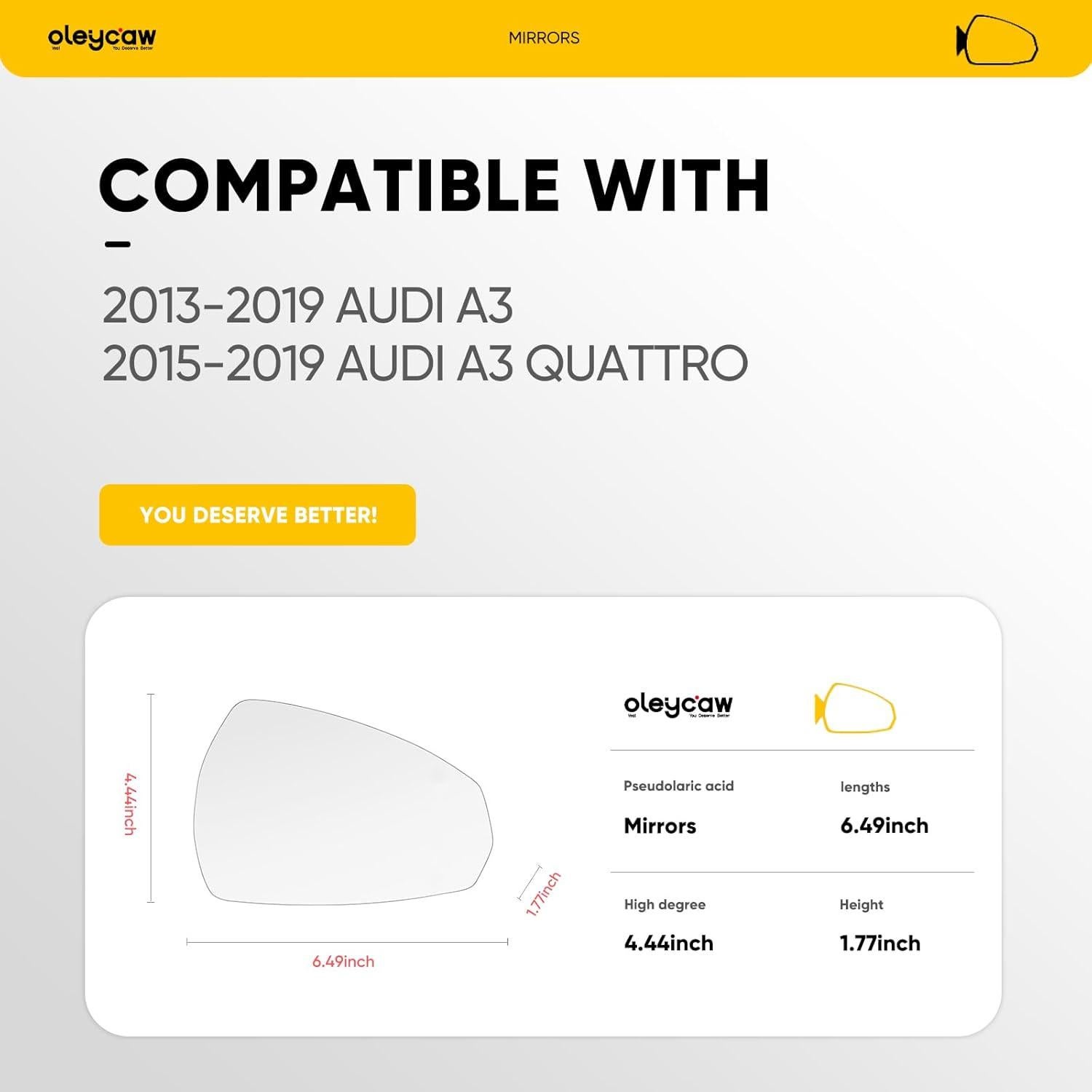 Espejo Lateral Derecho Audi A3 2013-2019 Calentado Oleycaw
