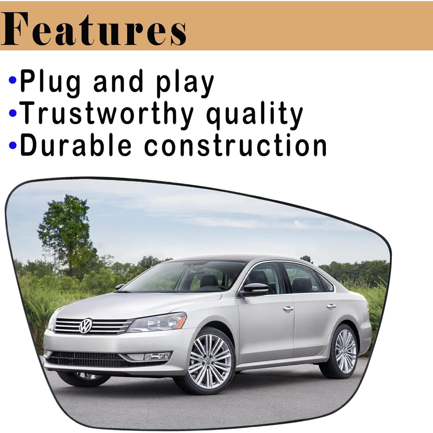 Espejo Lateral Calentado Derecho Danbojit para VW Passat Jetta Beetle