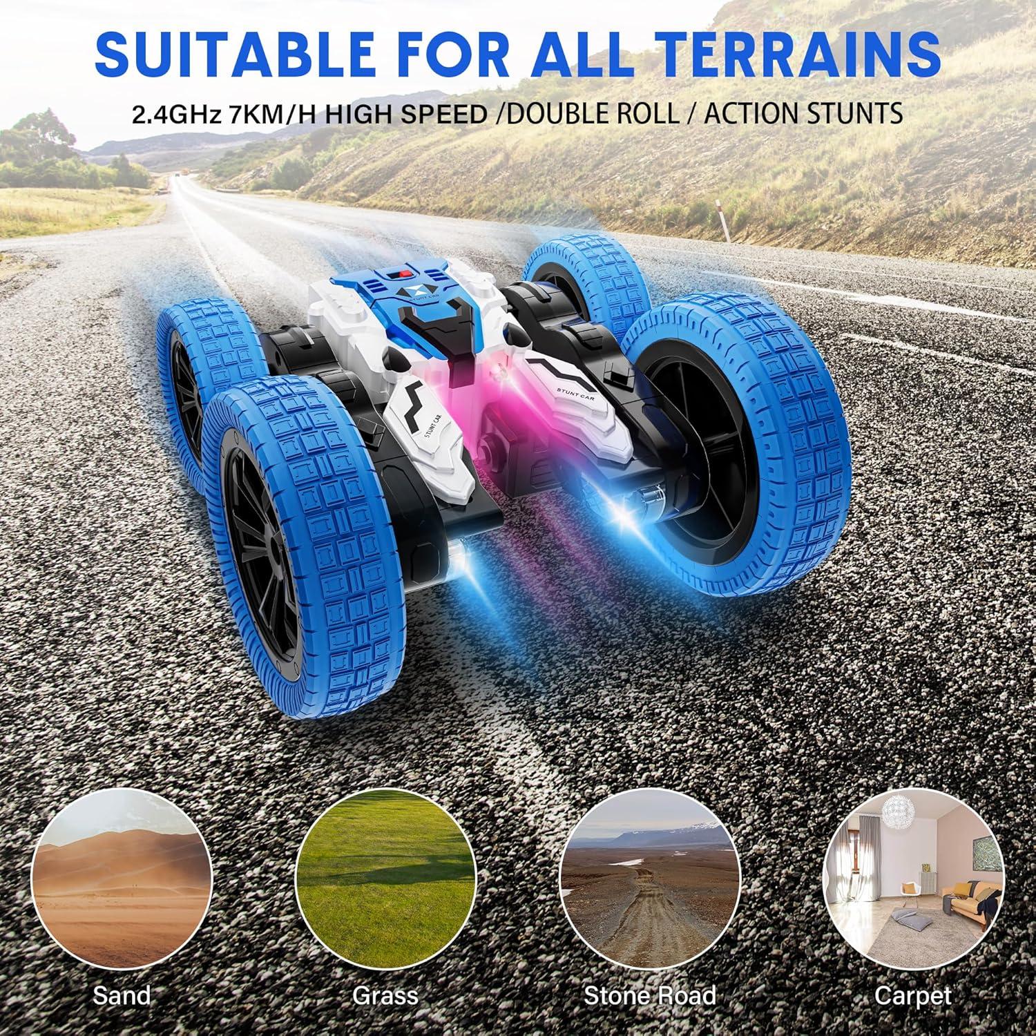 Coche RC Rcabcar Todo Terreno 4WD Acrobacias 360° Azul