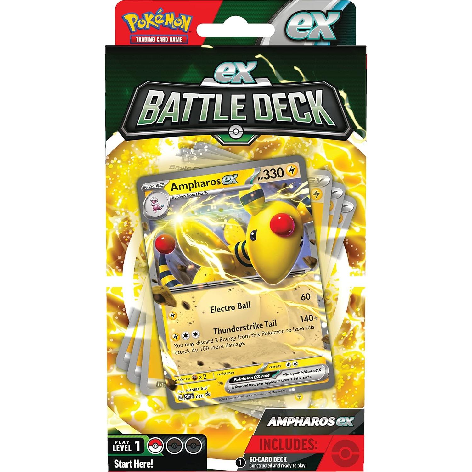Baraja Pokémon TCG Ampharos ex 60 Cartas Lista para Jugar