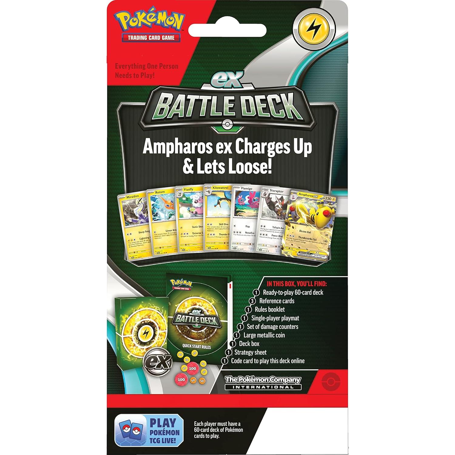 Baraja Pokémon TCG Ampharos ex 60 Cartas Lista para Jugar