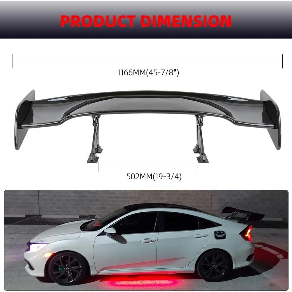 Spoiler Universal GT Goodfitment 119cm Negro Brillante Ajustable