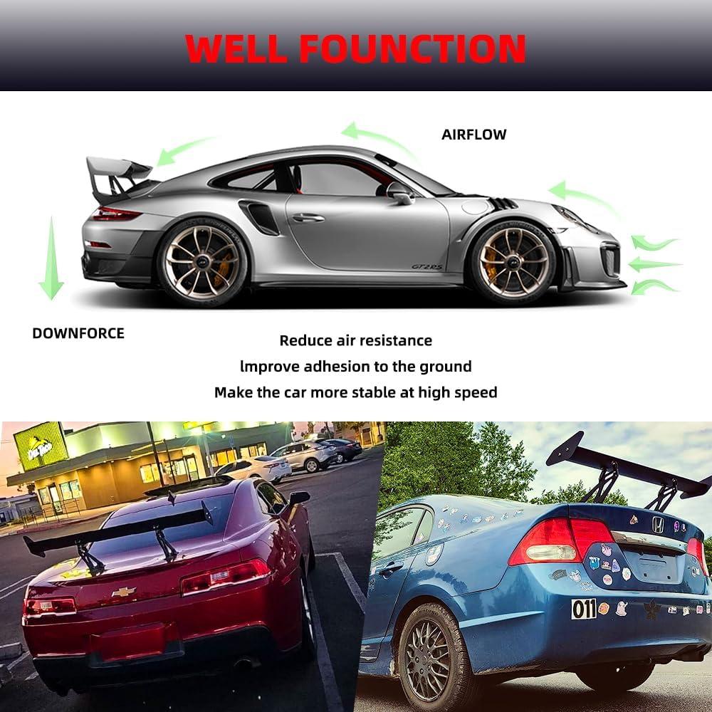 Spoiler Universal GT Goodfitment 119cm Negro Brillante Ajustable