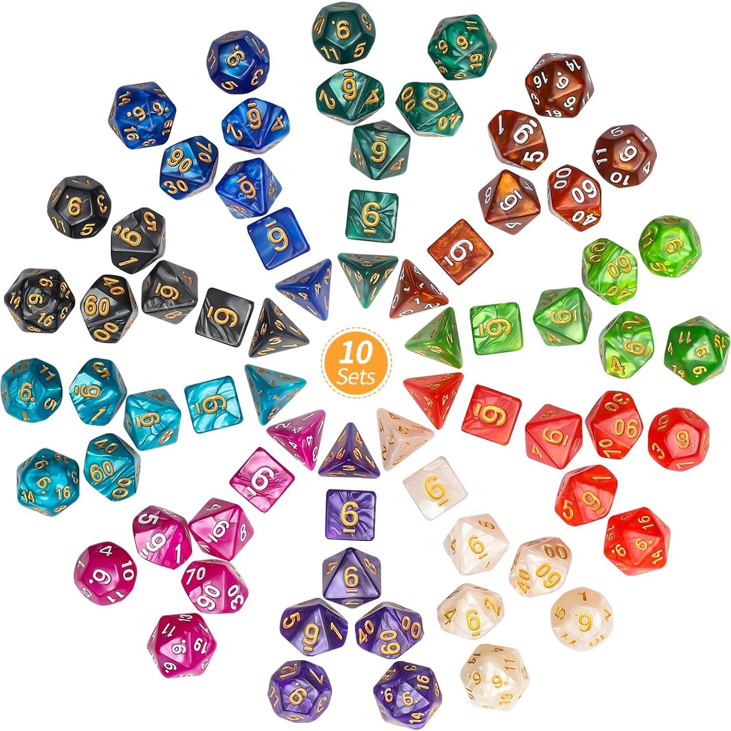 Conjunto de Dados Poliedricos CiaraQ 70 Piezas DND RPG