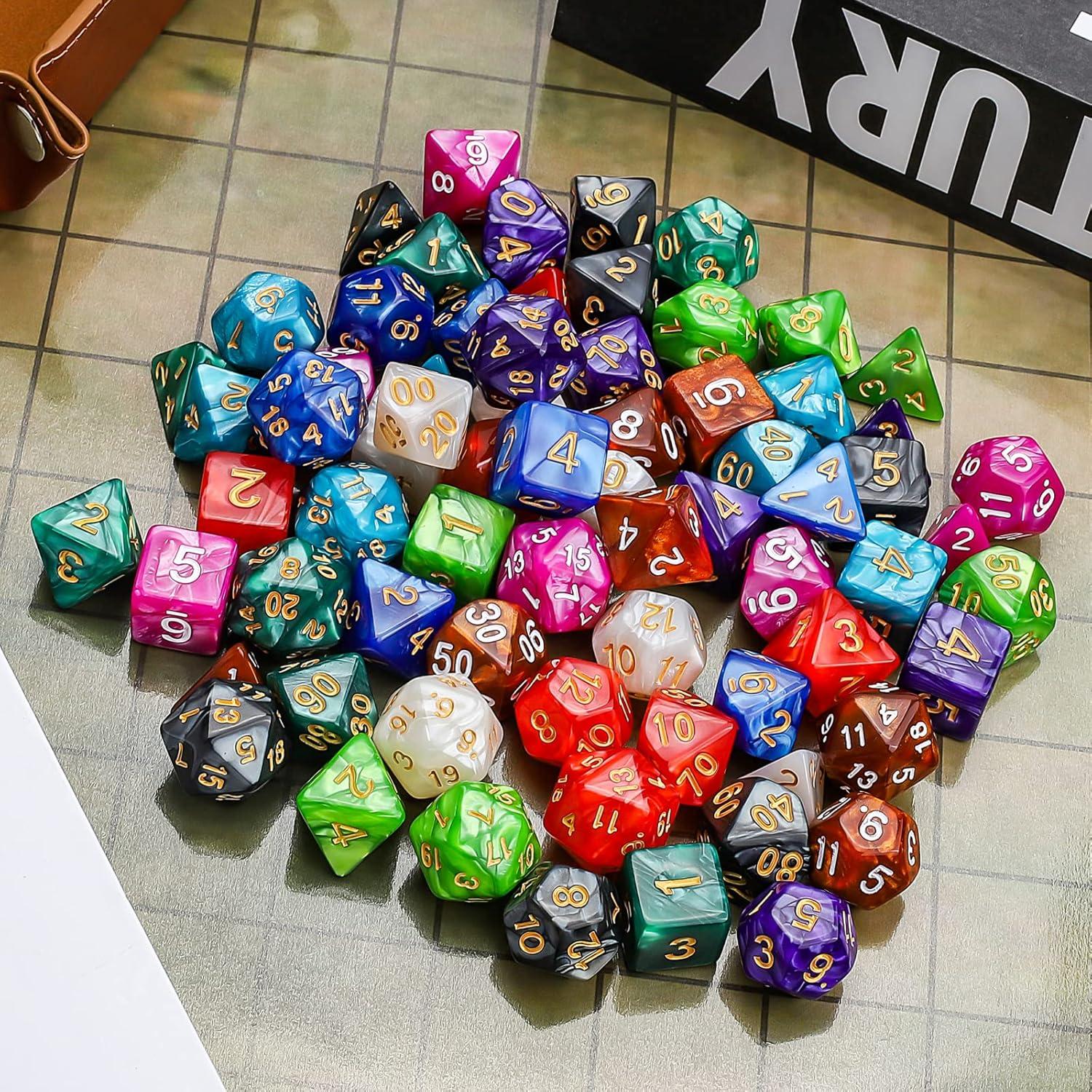 Conjunto de Dados Poliedricos CiaraQ 70 Piezas DND RPG