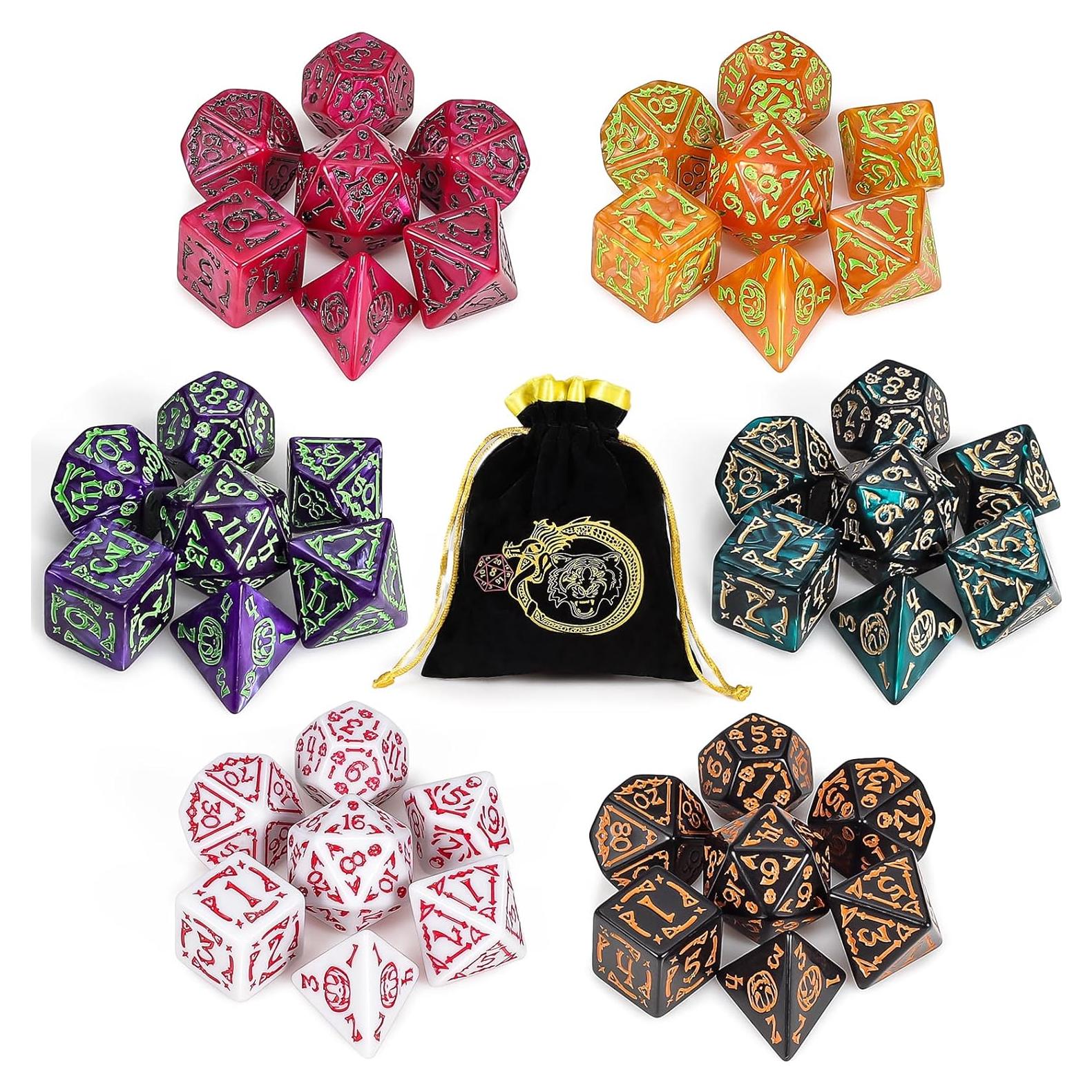 Conjunto de Dados Poliedricos CiaraQ Halloween 42 Piezas