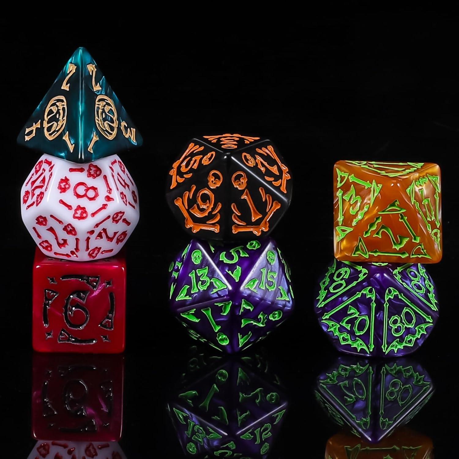 Conjunto de Dados Poliedricos CiaraQ Halloween 42 Piezas