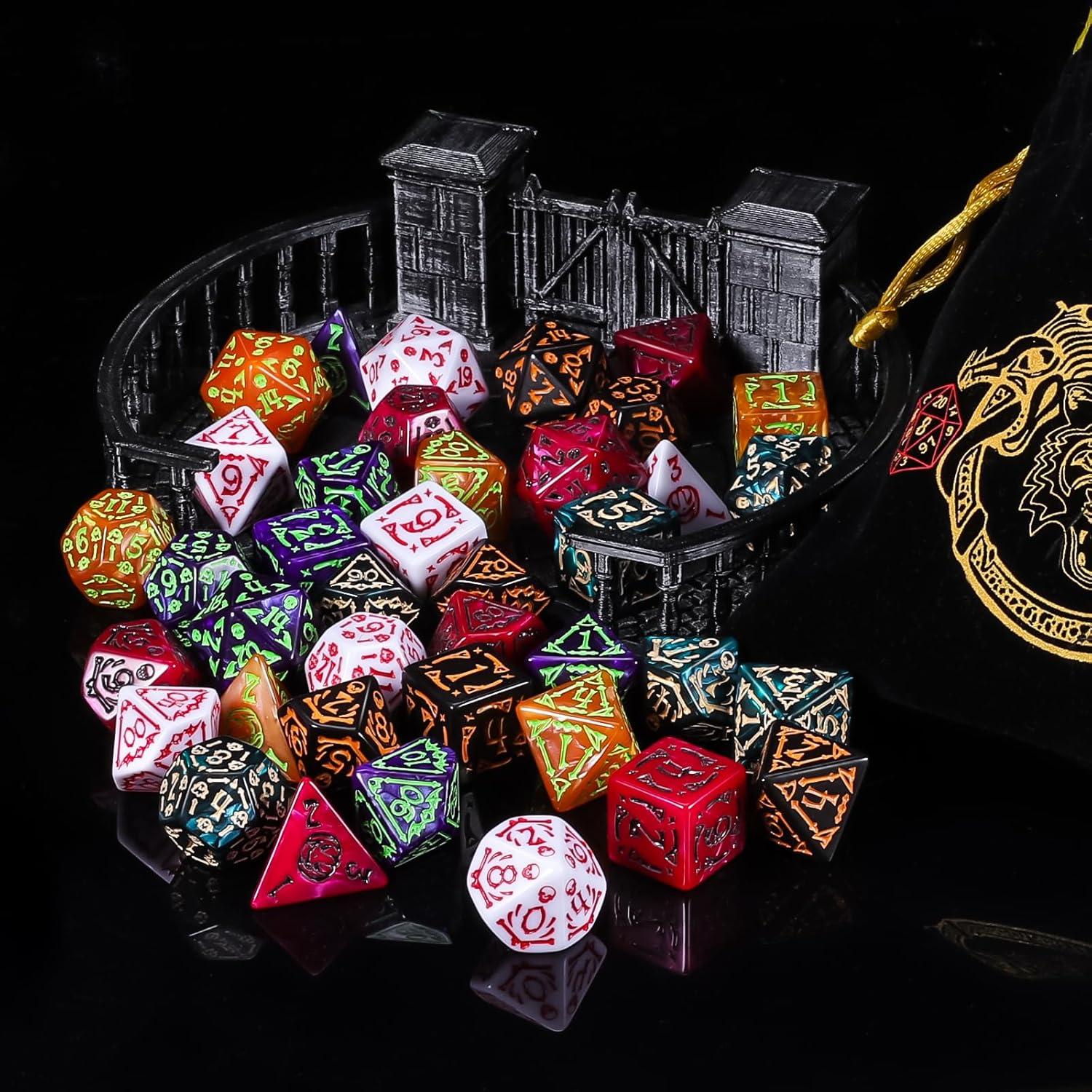 Conjunto de Dados Poliedricos CiaraQ Halloween 42 Piezas