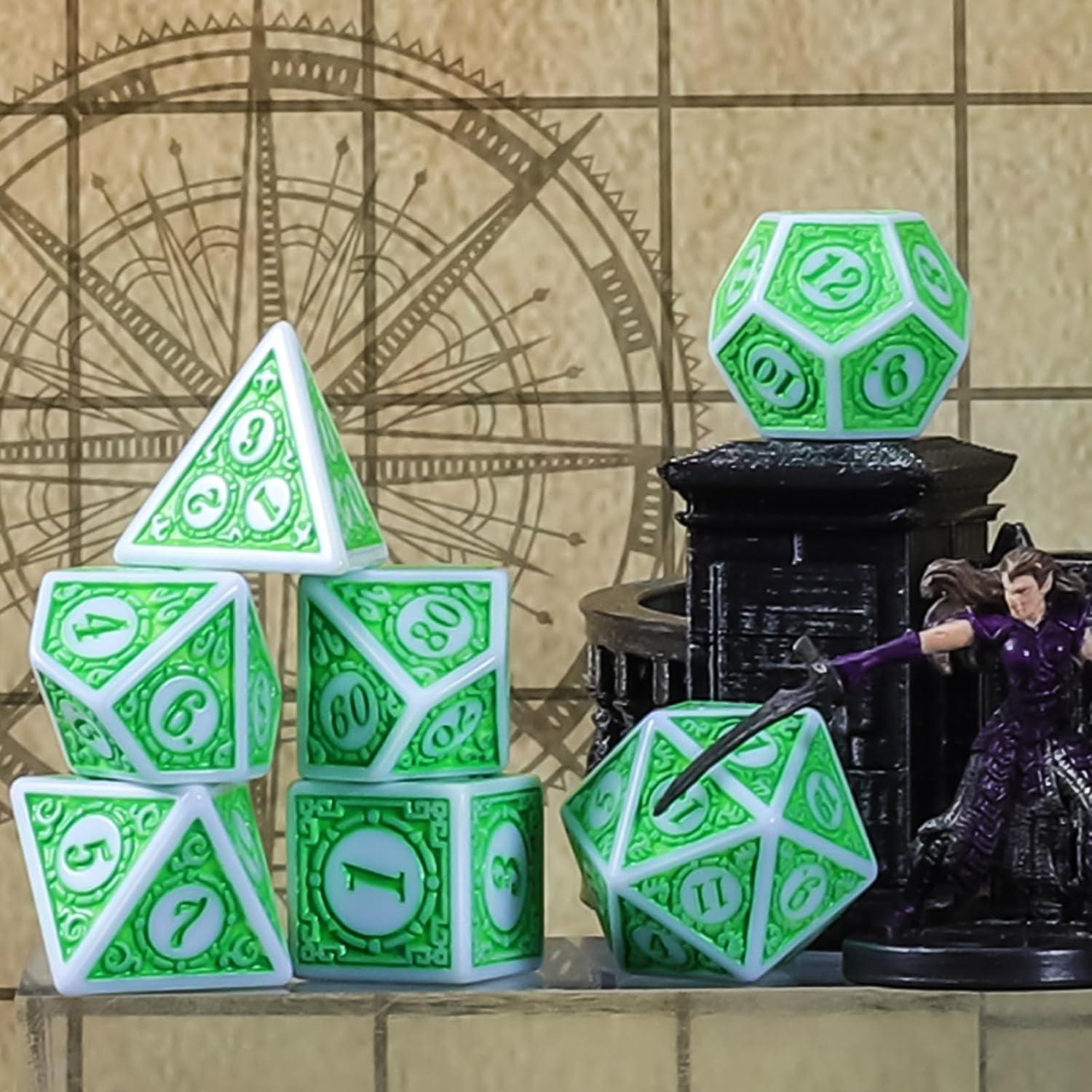 Dados Poliedricos CiaraQ 35 Piezas con 5 Bolsas