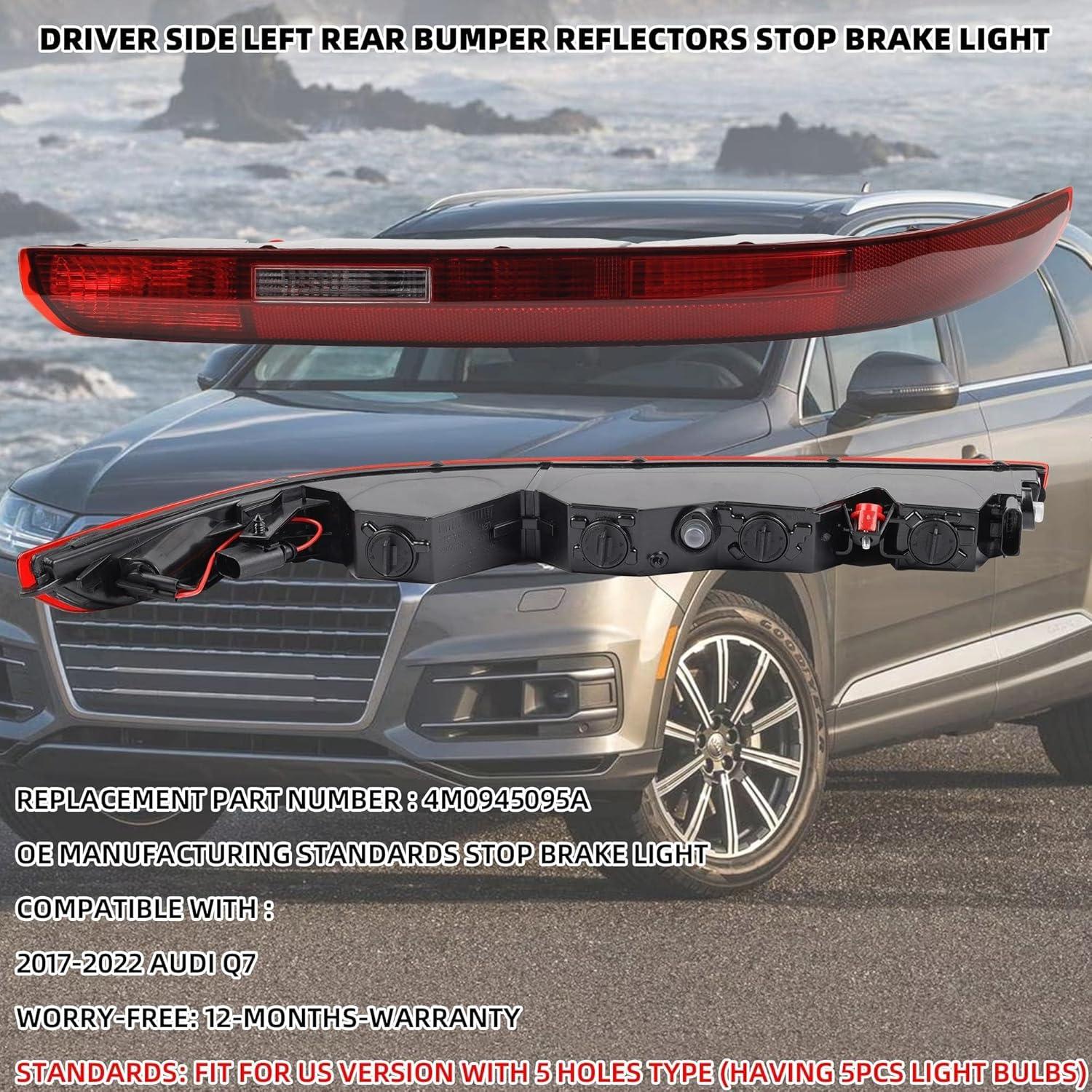 Luz Reflectora Trasera Izquierda Dasbecan para Audi Q7 2016-2022