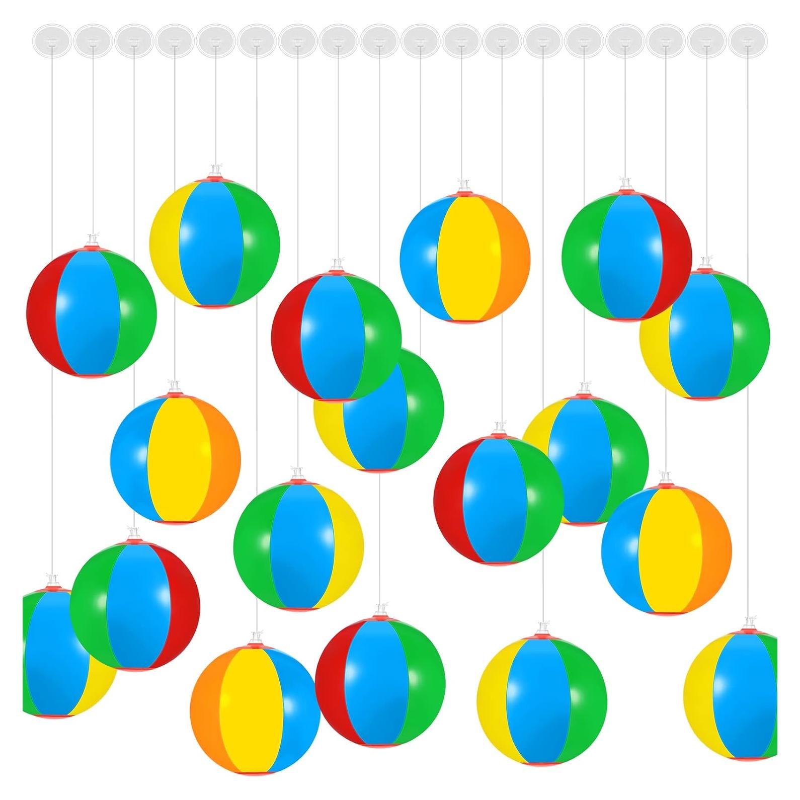 Mini Pelotas de Playa Hungdao Arcoíris 36 Piezas 12 cm