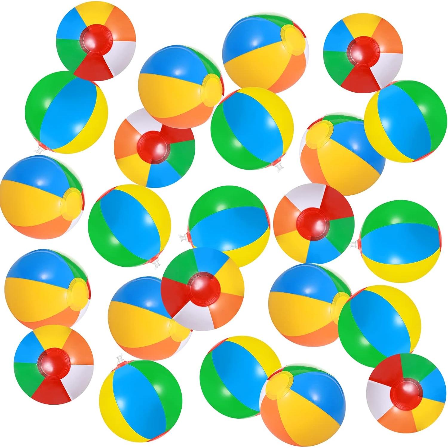 Mini Pelotas de Playa Hungdao Arcoíris 36 Piezas 12 cm