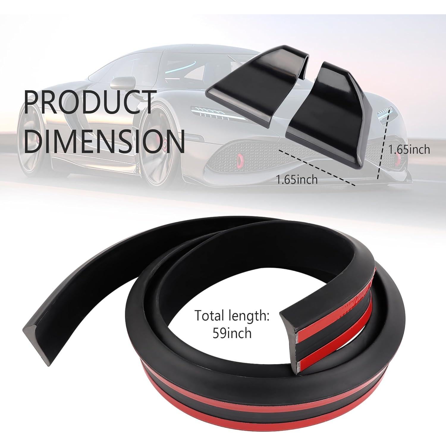 Alerón Trasero 3D Cortable Salior 1.49m PVC Negro/Fibra Carbono