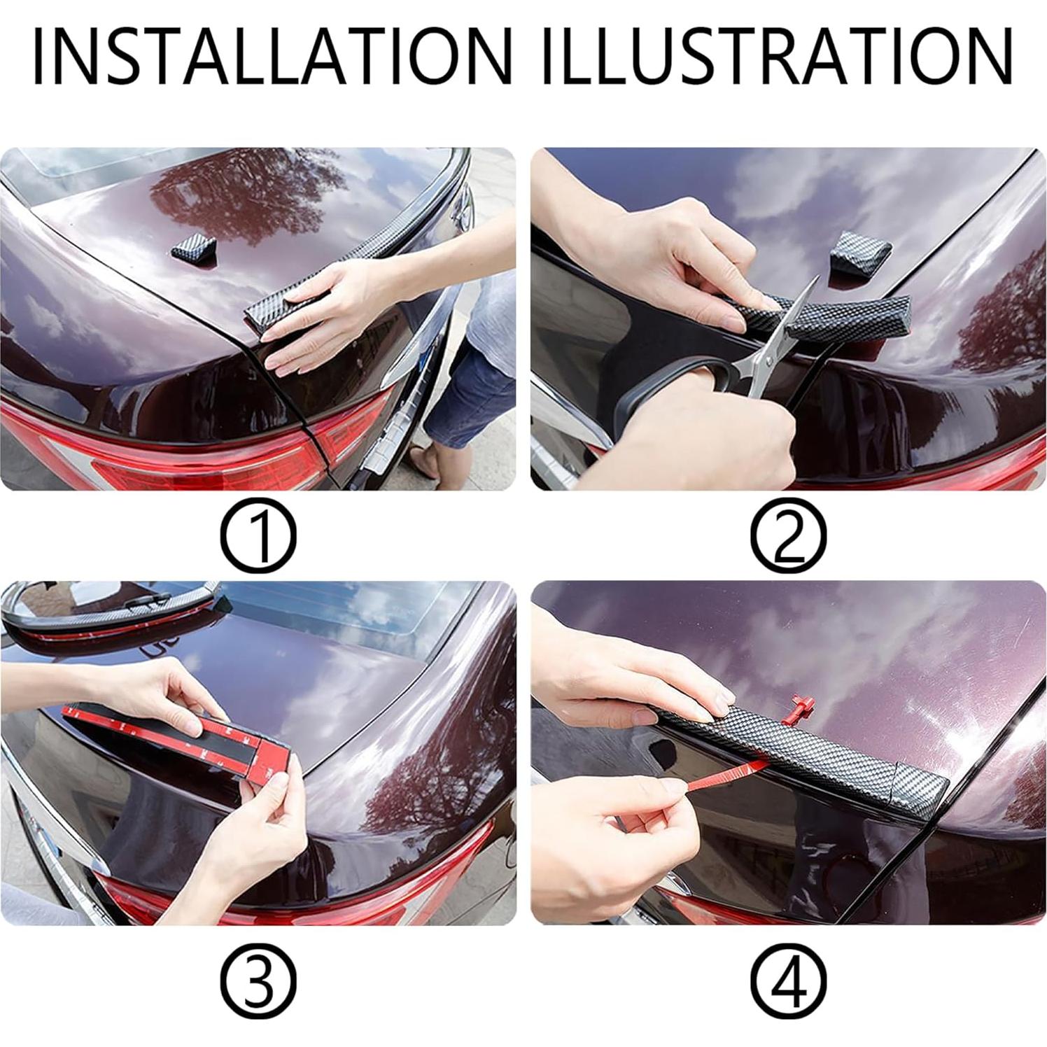 Alerón Trasero 3D Cortable Salior 1.49m PVC Negro/Fibra Carbono