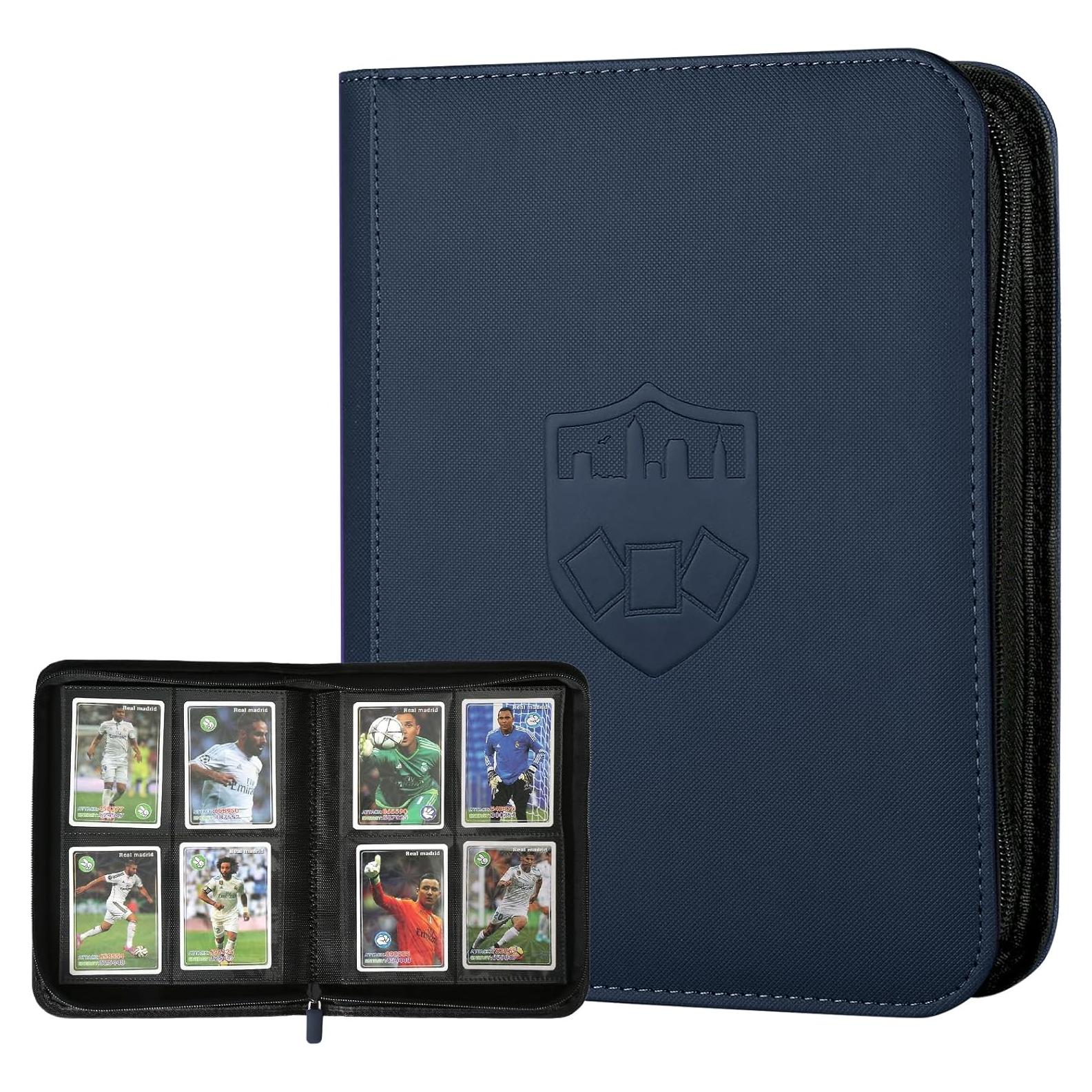 Carpeta de Tarjetas GERMUN PU 4 Bolsillos Azul para 160 Tarjetas