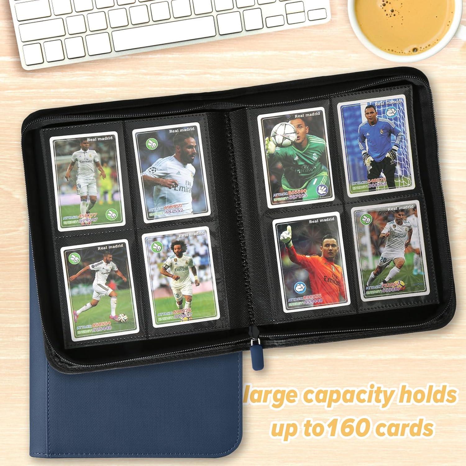 Carpeta de Tarjetas GERMUN PU 4 Bolsillos Azul para 160 Tarjetas