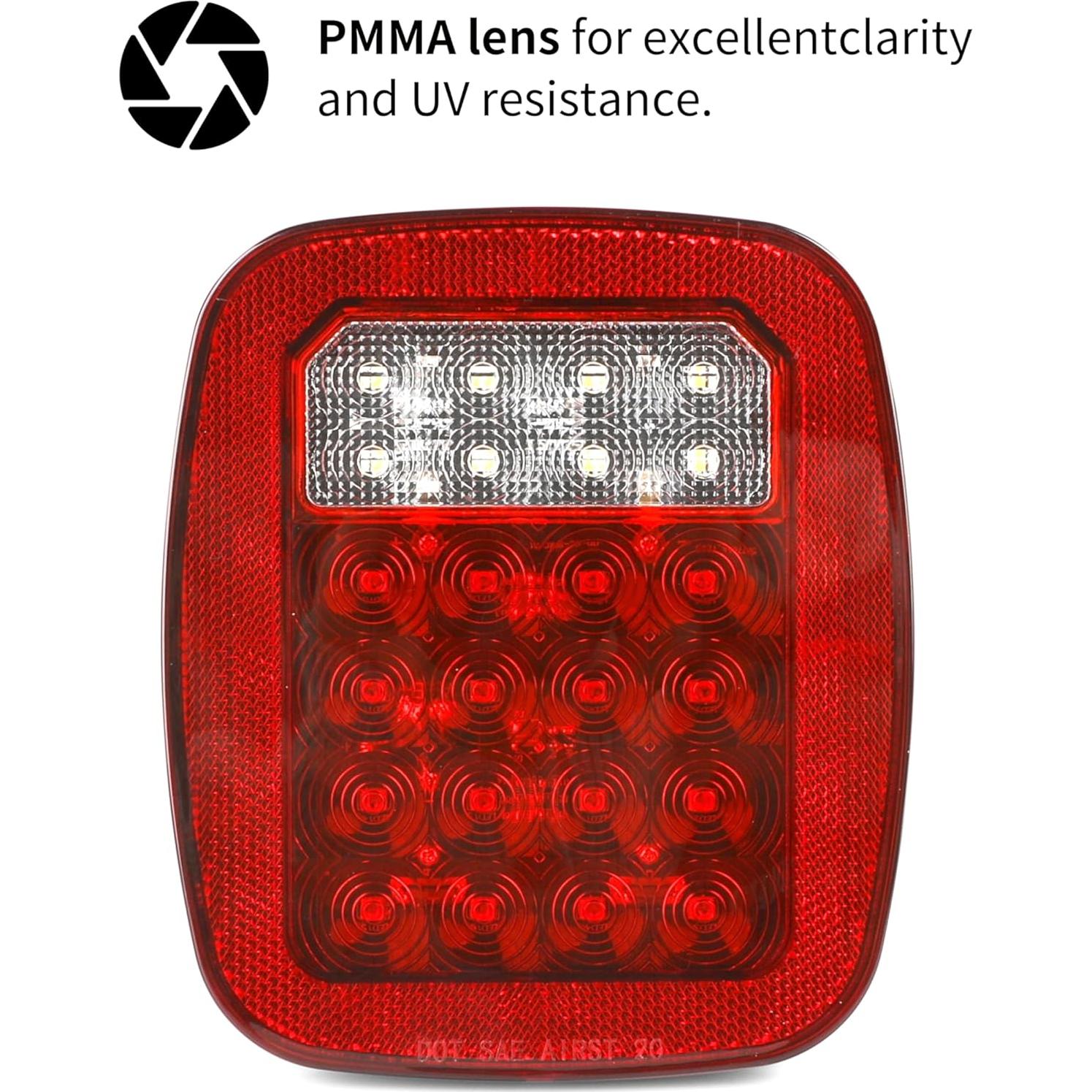 Luz de Cola LED MaxxHaul 80685 12V 28 LEDs Rojo - 2 Paquete
