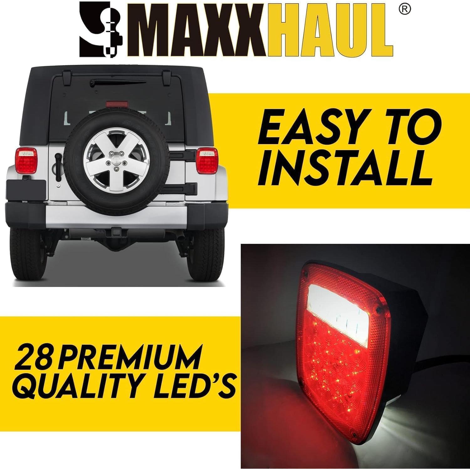 Luz de Cola LED MaxxHaul 80685 12V 28 LEDs Rojo - 2 Paquete