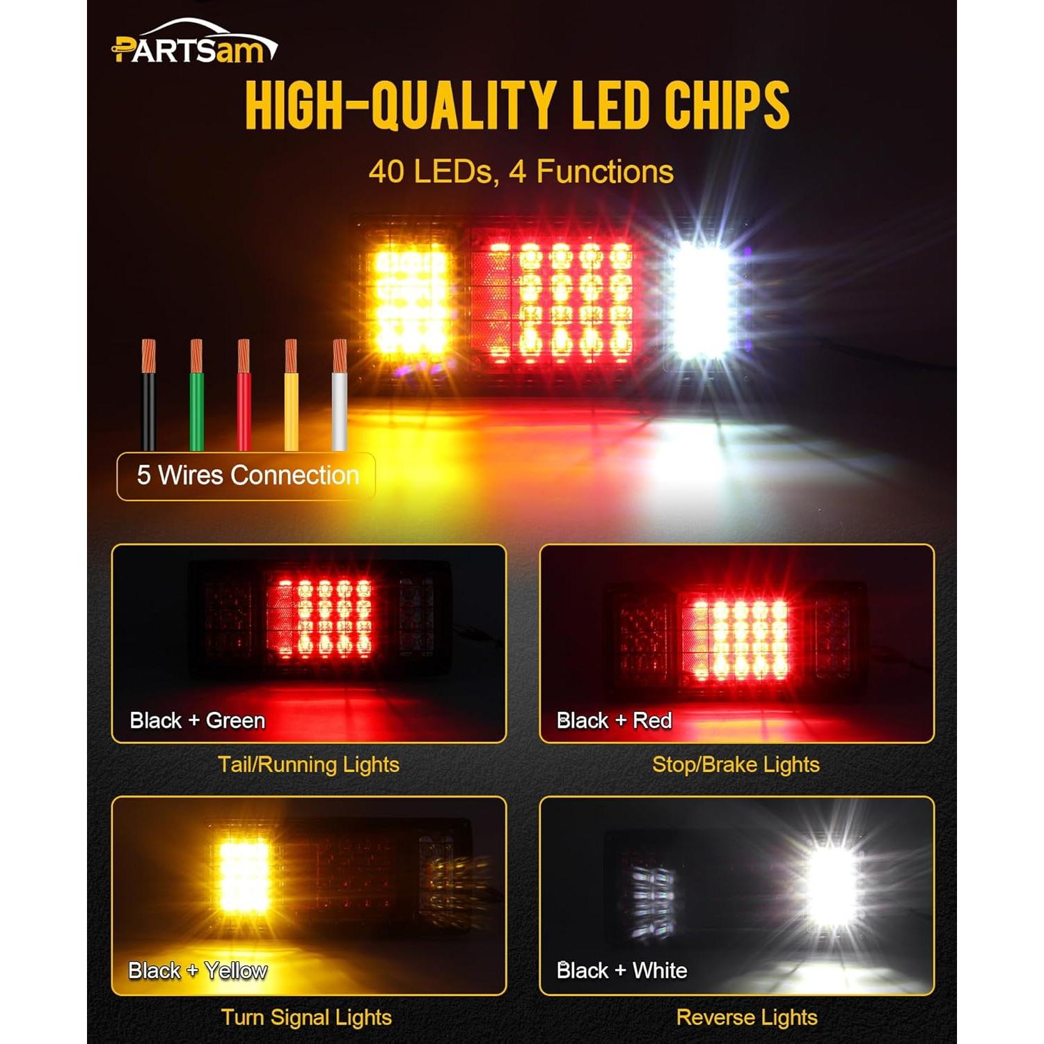 Luces Traseras LED Parstam 40 LEDs para Camiones 12V