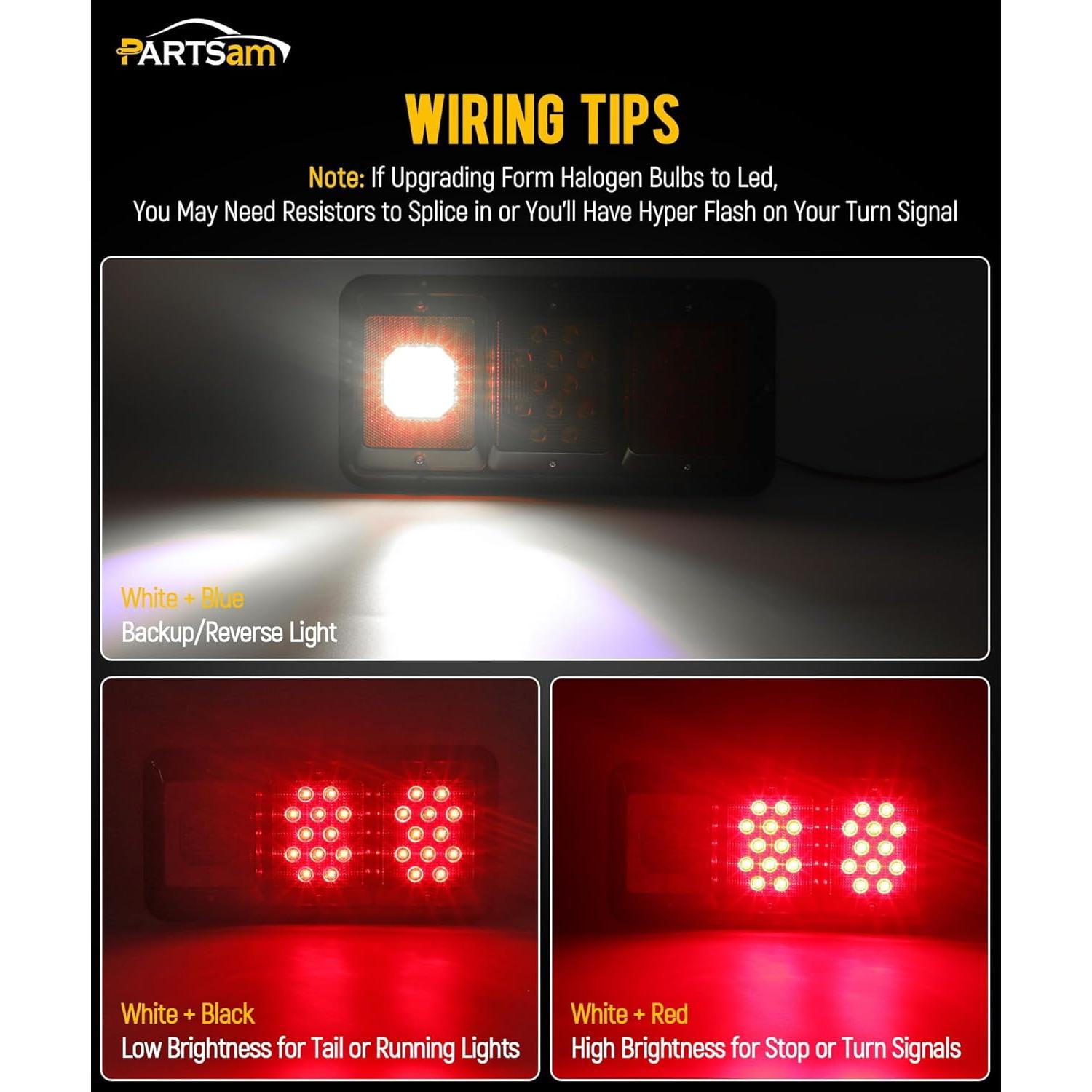 Luces Traseras LED Triples 45 LEDs Parstam para Remolque RV