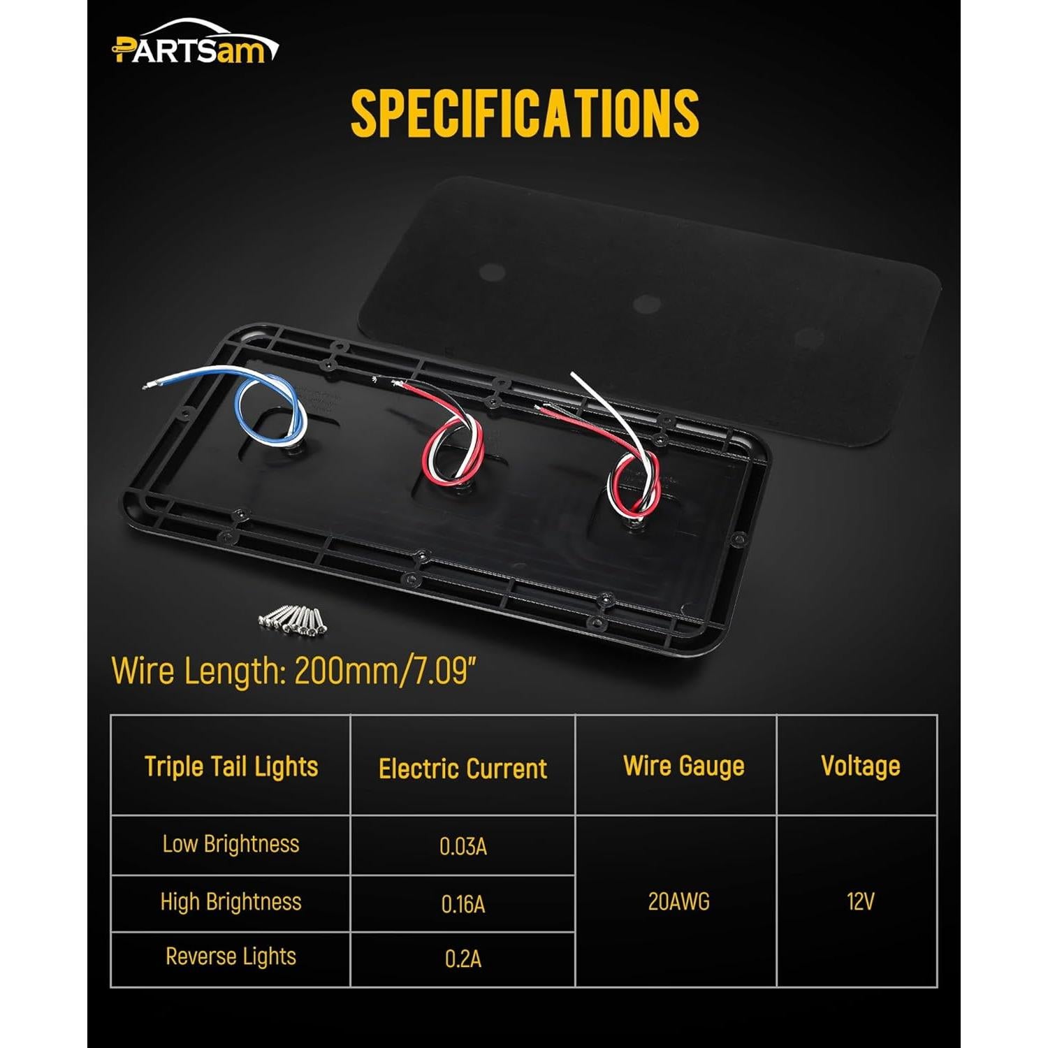 Luces Traseras LED Triples 45 LEDs Parstam para Remolque RV