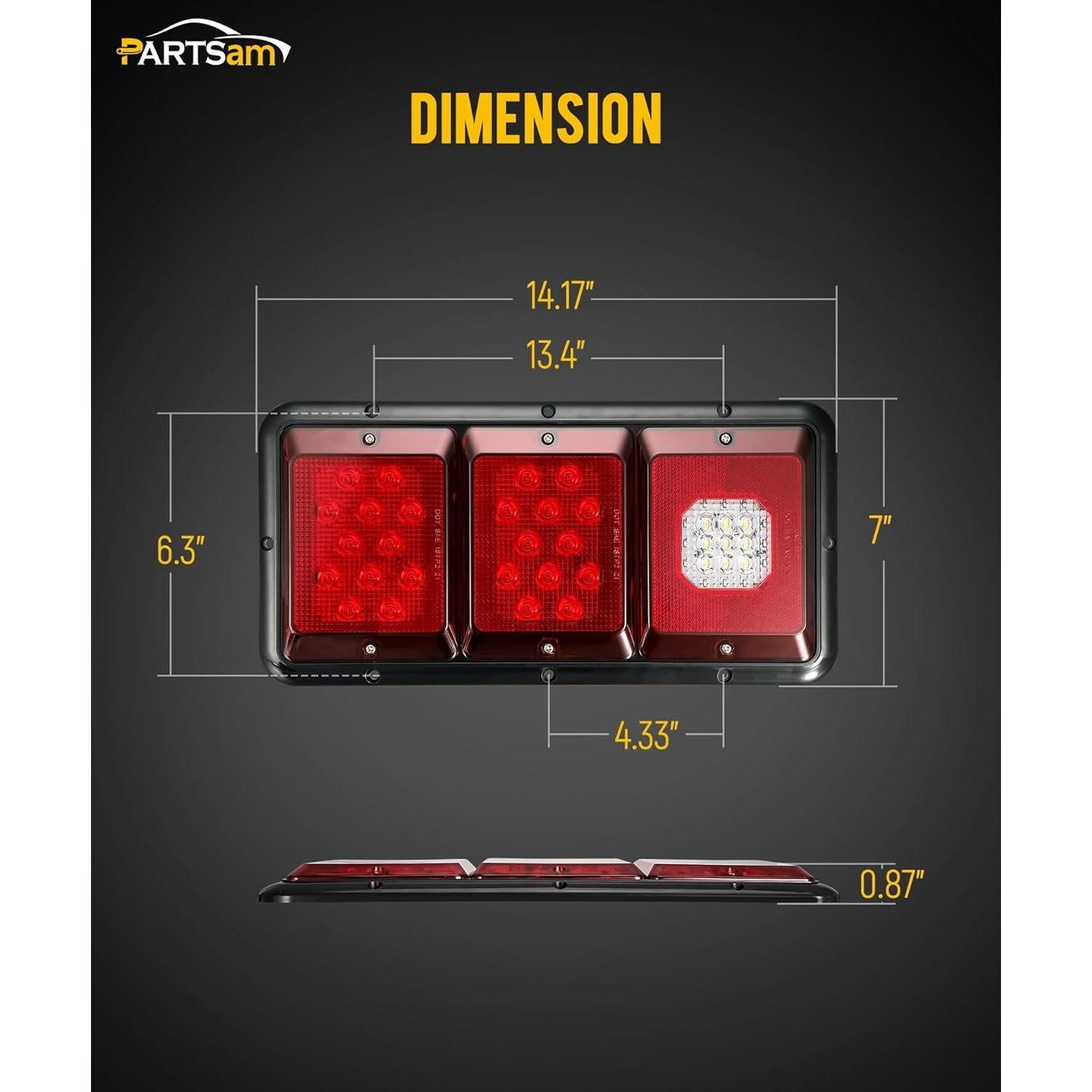 Luces Traseras LED Triples 45 LEDs Parstam para Remolque RV