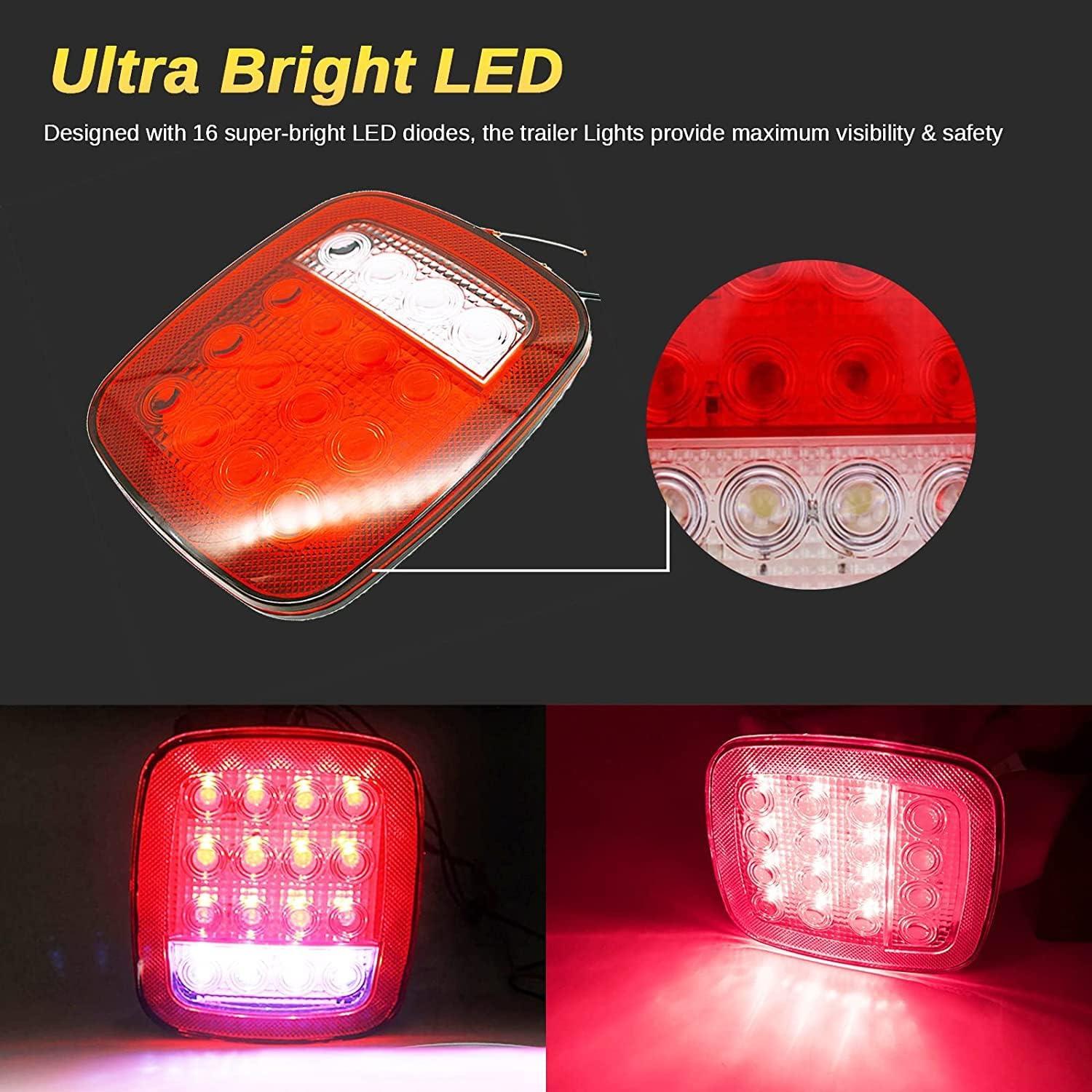 Luces Traseras LED Universales VISVIC 12V Rojo/Blanco 2 Pcs