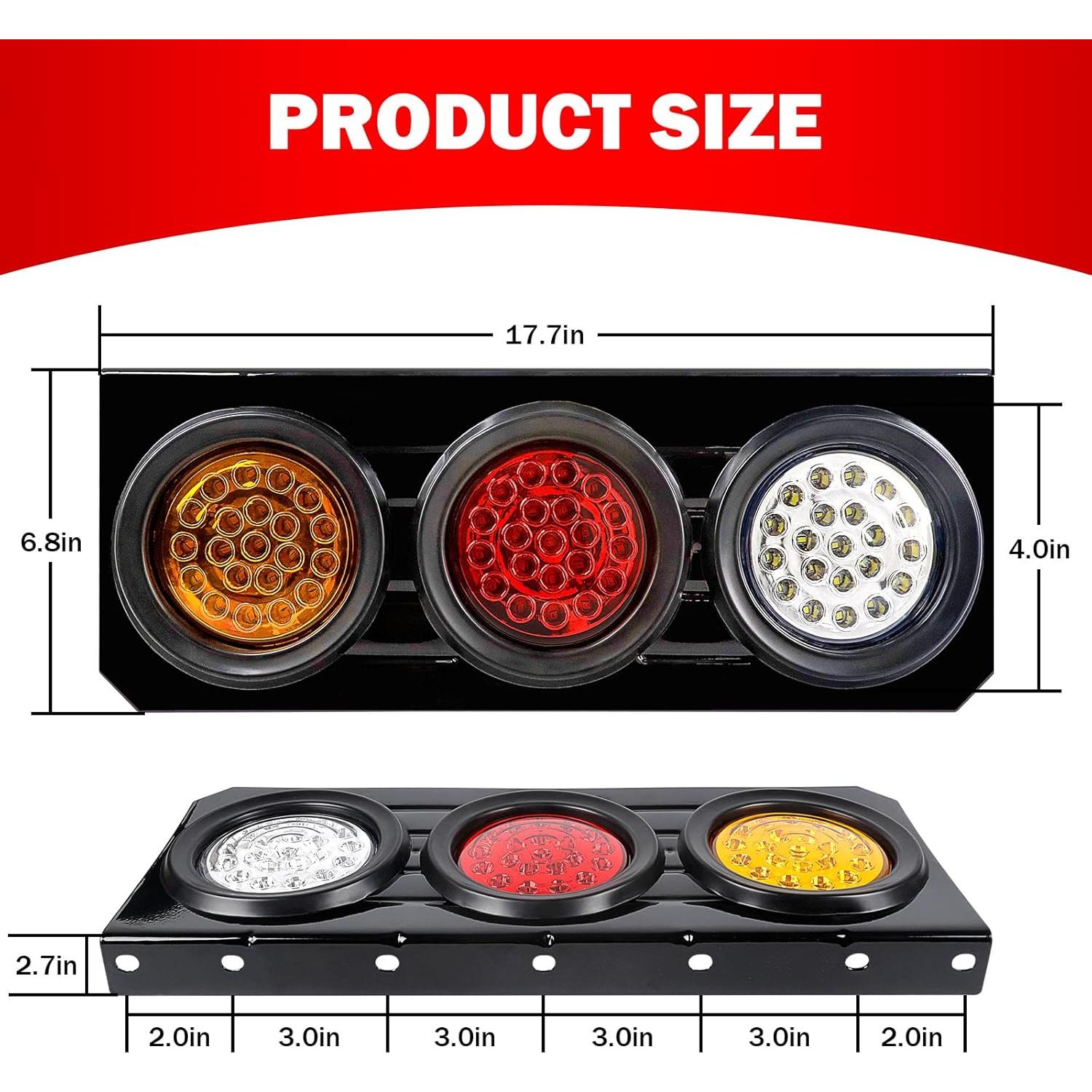 Luces Traseras LED WUSHIXAN 12V-24V para Remolque 10.16cm