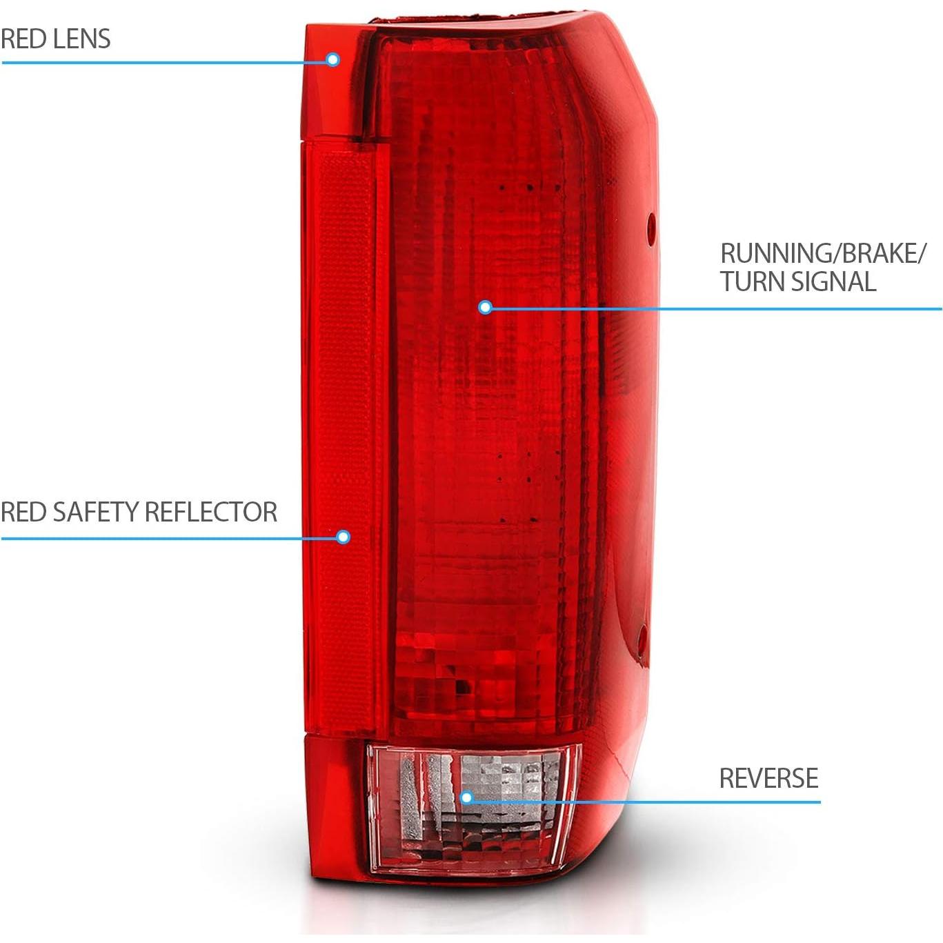 Conjunto de luz trasera roja AmeriLite para Ford Bronco/F150/F250/F350
