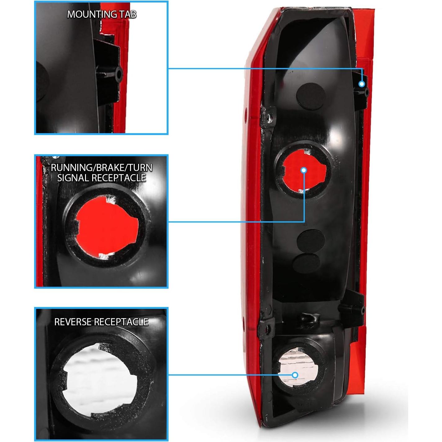 Conjunto de luz trasera roja AmeriLite para Ford Bronco/F150/F250/F350