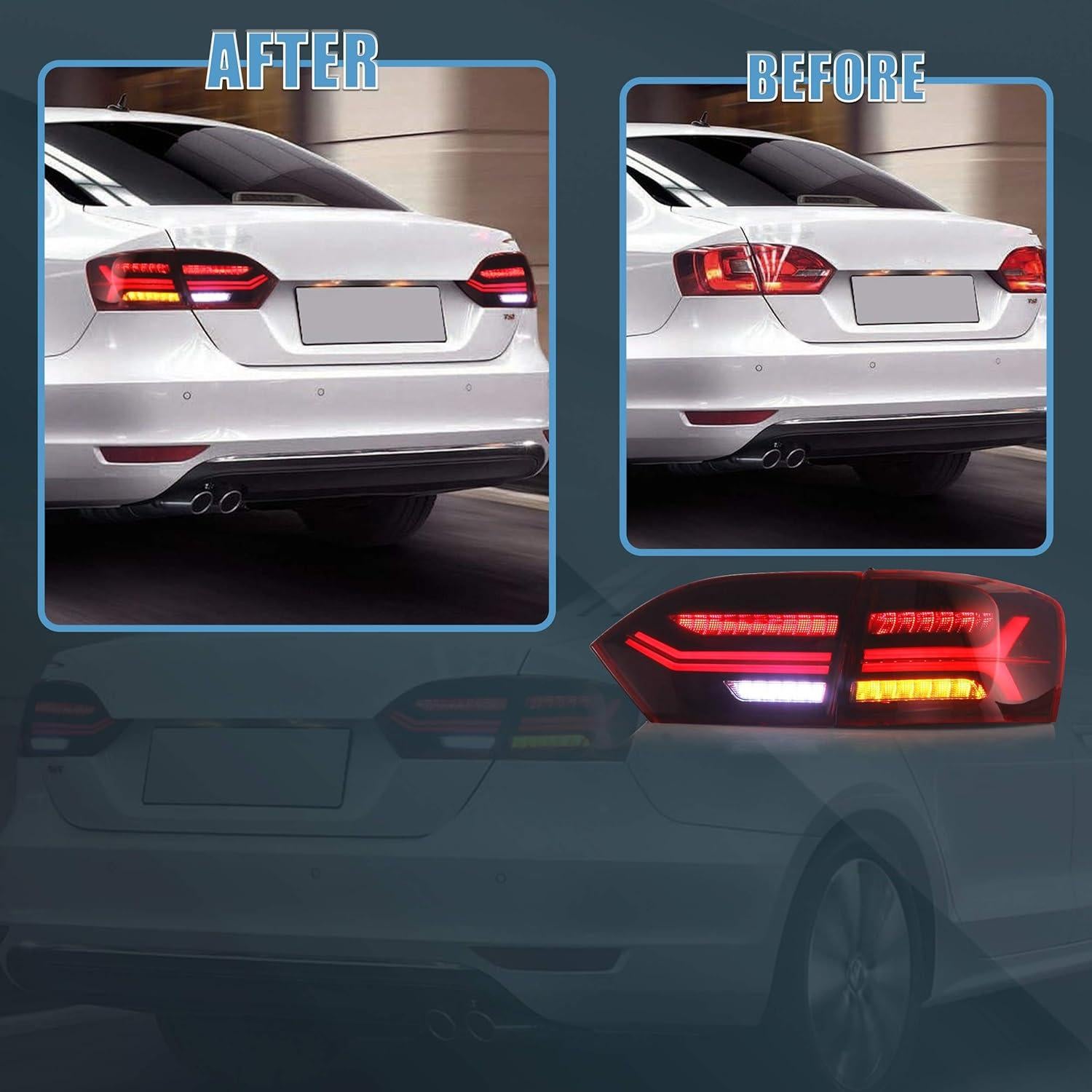 Luces Traseras VLAND US3-0215A para Jetta 2011-2014 Rojo/Blanco